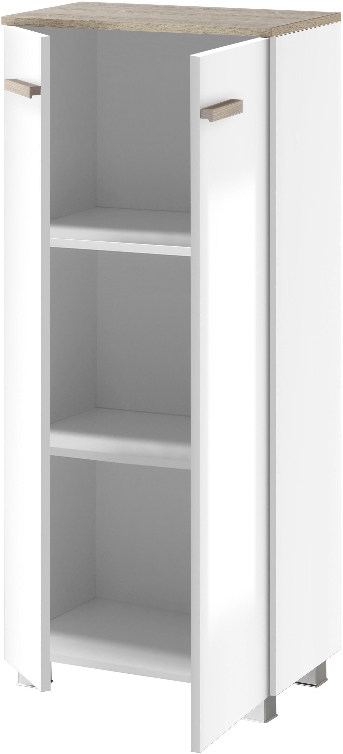 Places of Style Badkamerserie SOLiD, Badmöbel-Set, Bad im modernen Design, 3-teiliges Badezimmer Totale breedte 130 cm, wastafelonderkast met inbouw-wasbak, halfhoge kast (3-delig)