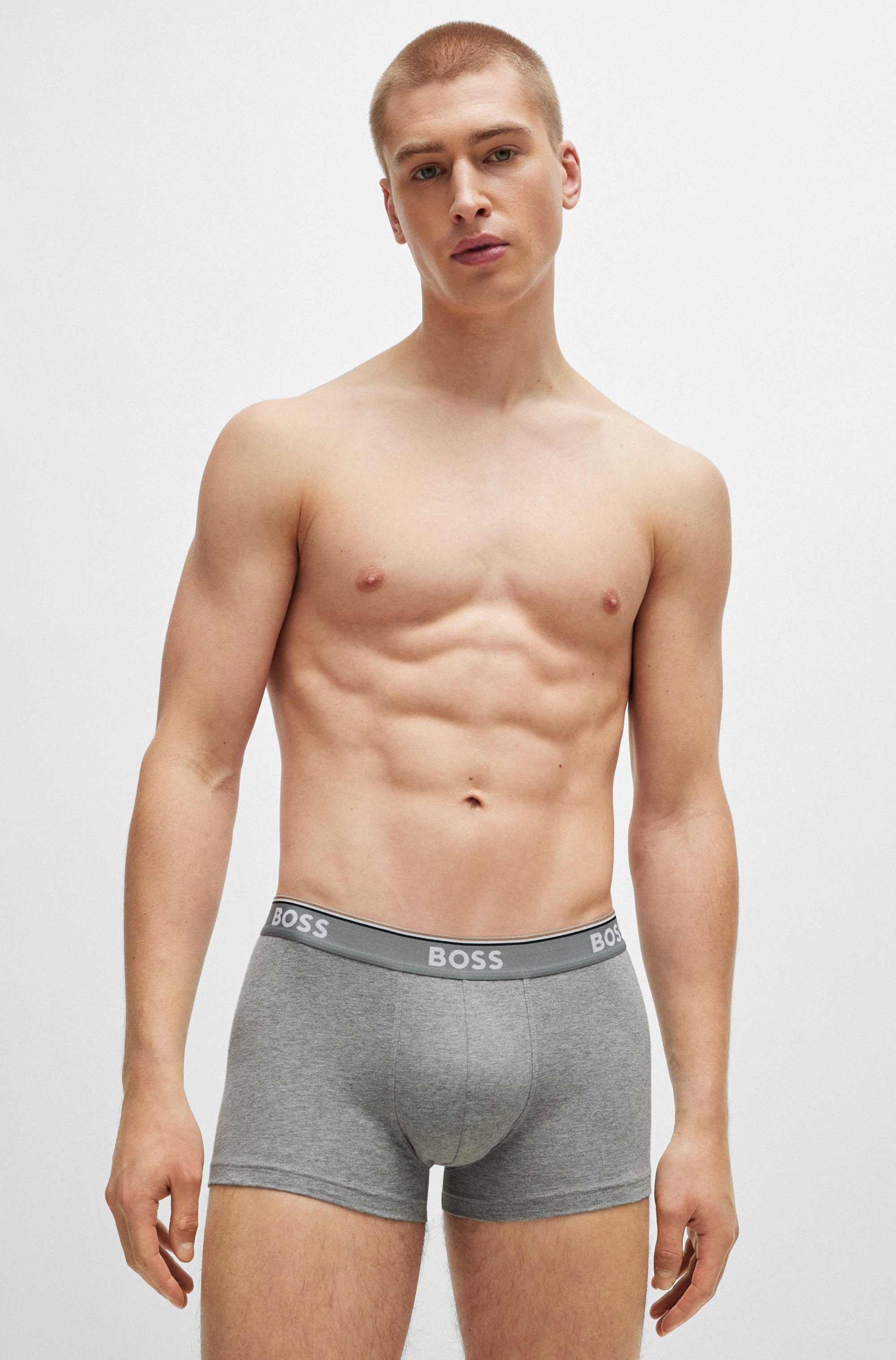 BOSS Boxershort TRUNK 3 PACK BOSS opdruk op de tailleband (3 stuks)