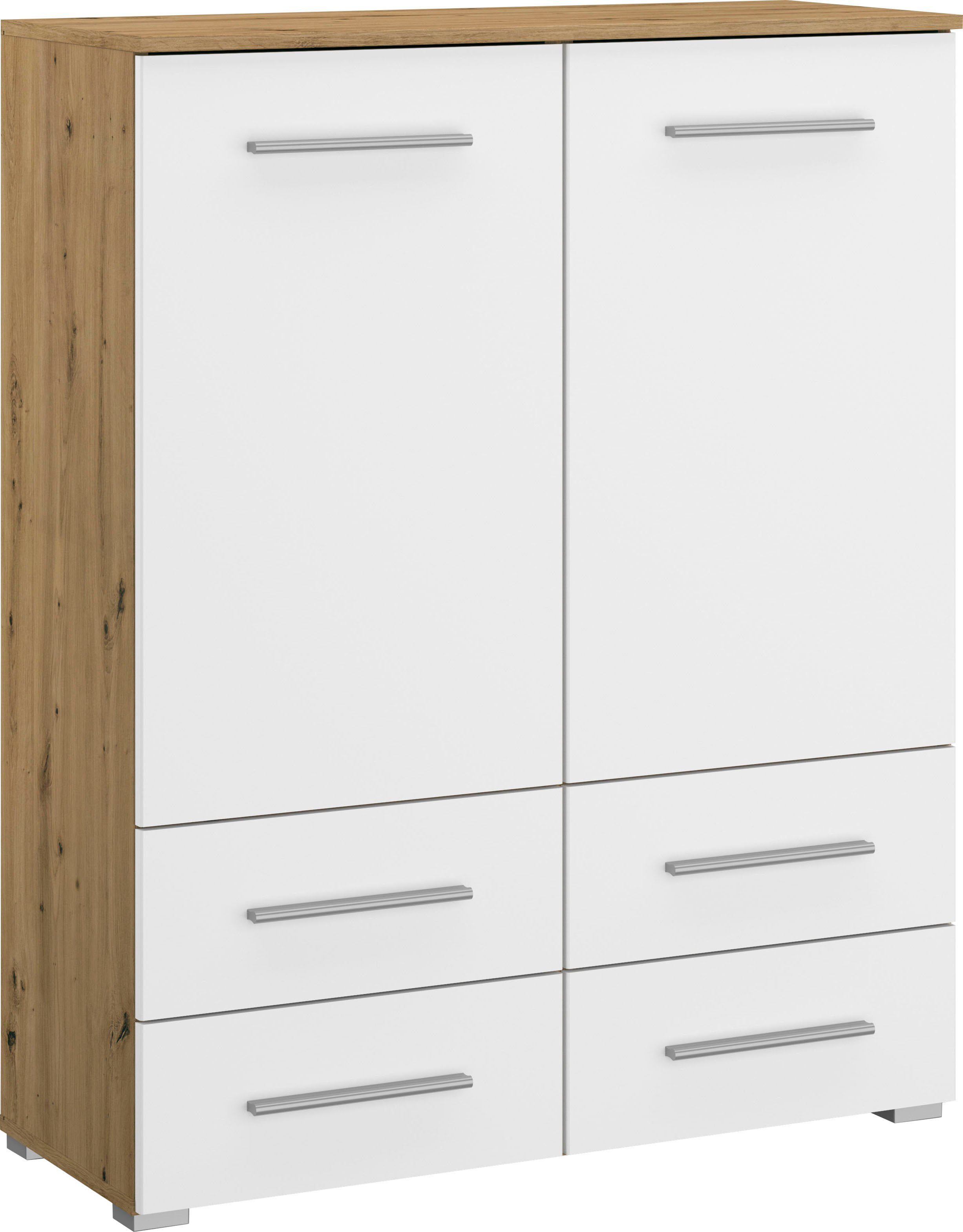rauch Kast met laden en deuren Wijngaard Breedte 93 cm commodes & ladekasten wit