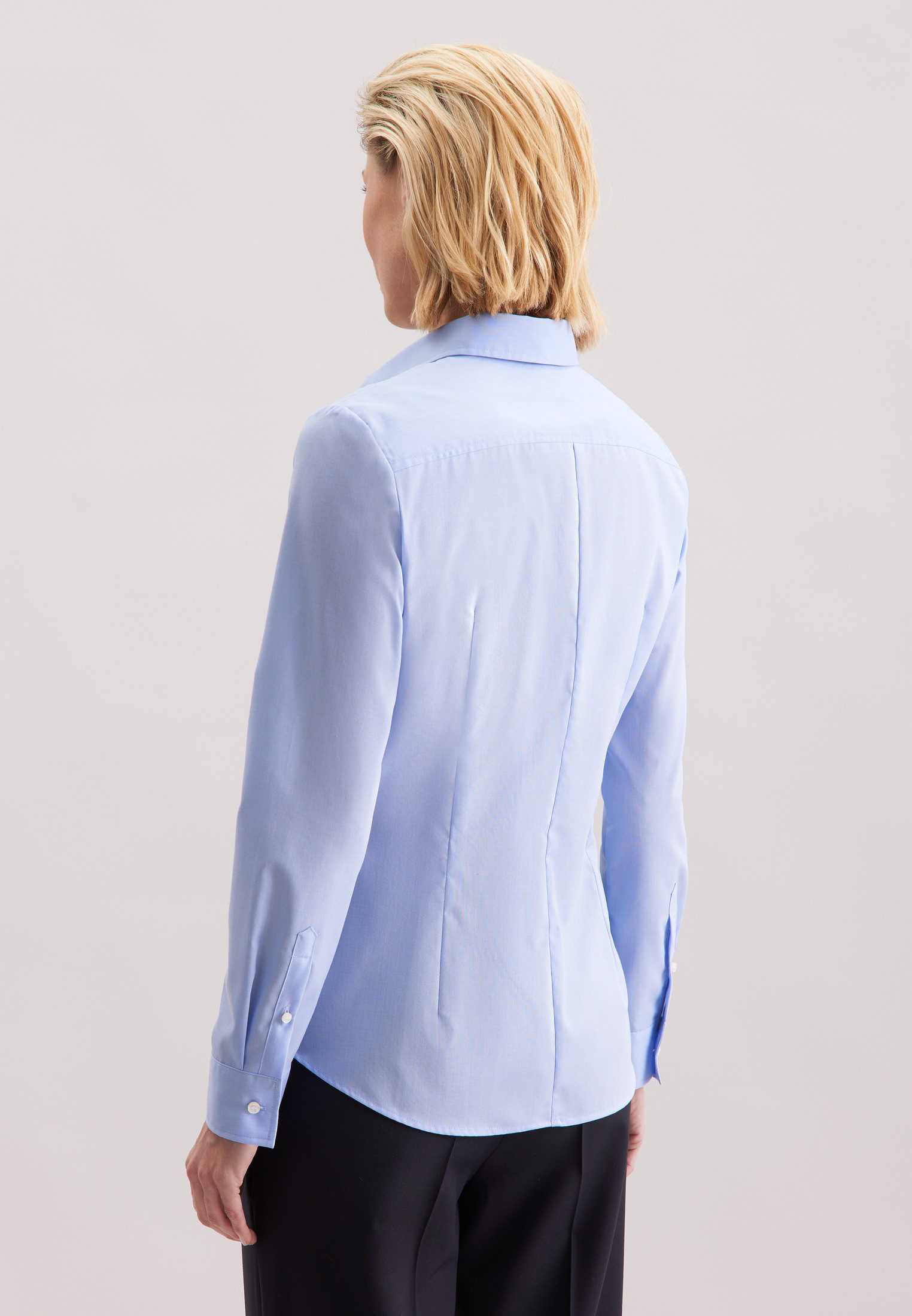 seidensticker Overhemdblouse Zwarte roos 1/1 kraag uni