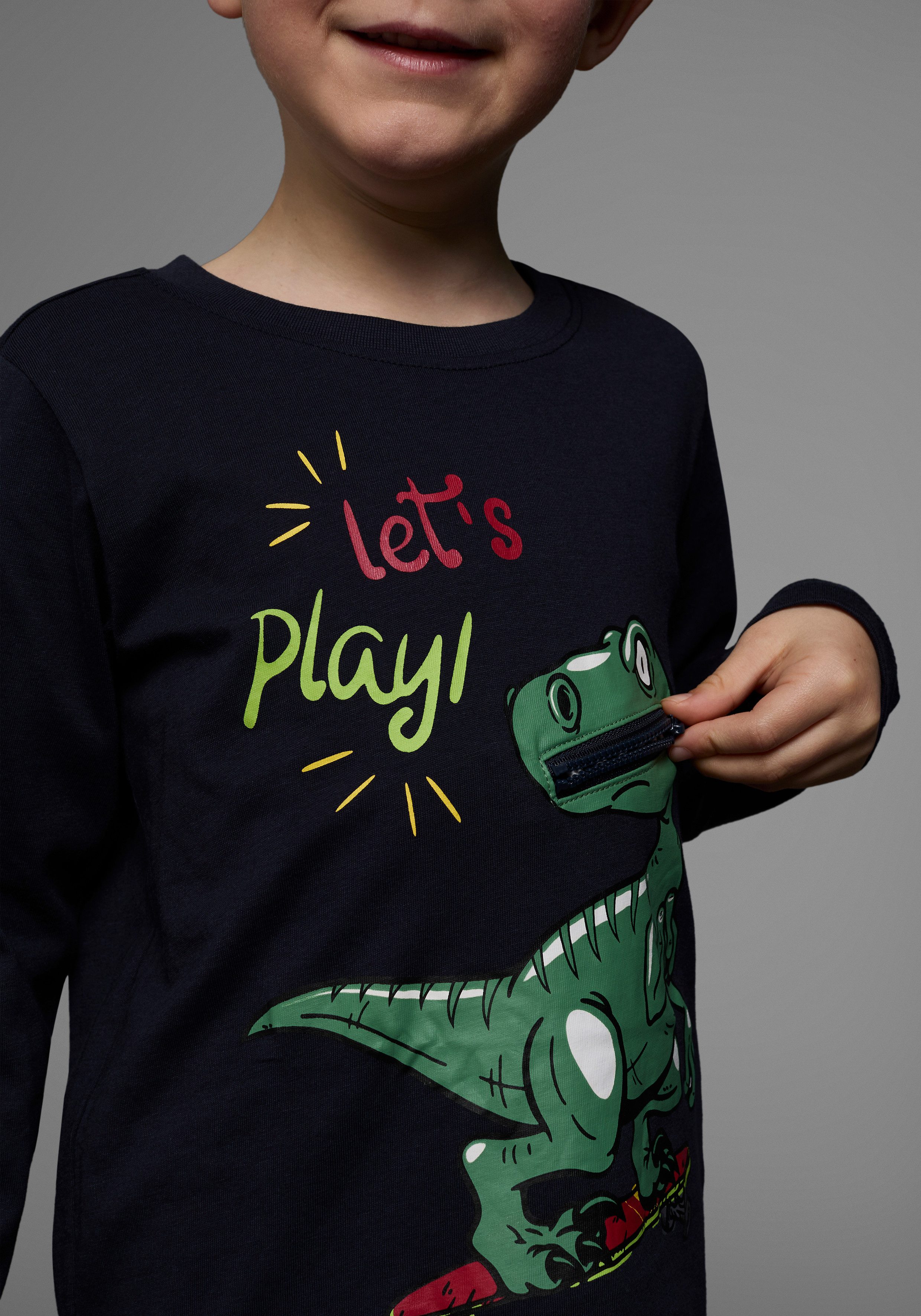KIDSWORLD Shirt met lange mouwen LET´S PLAY Lange mouwen, basic stijl, van katoen