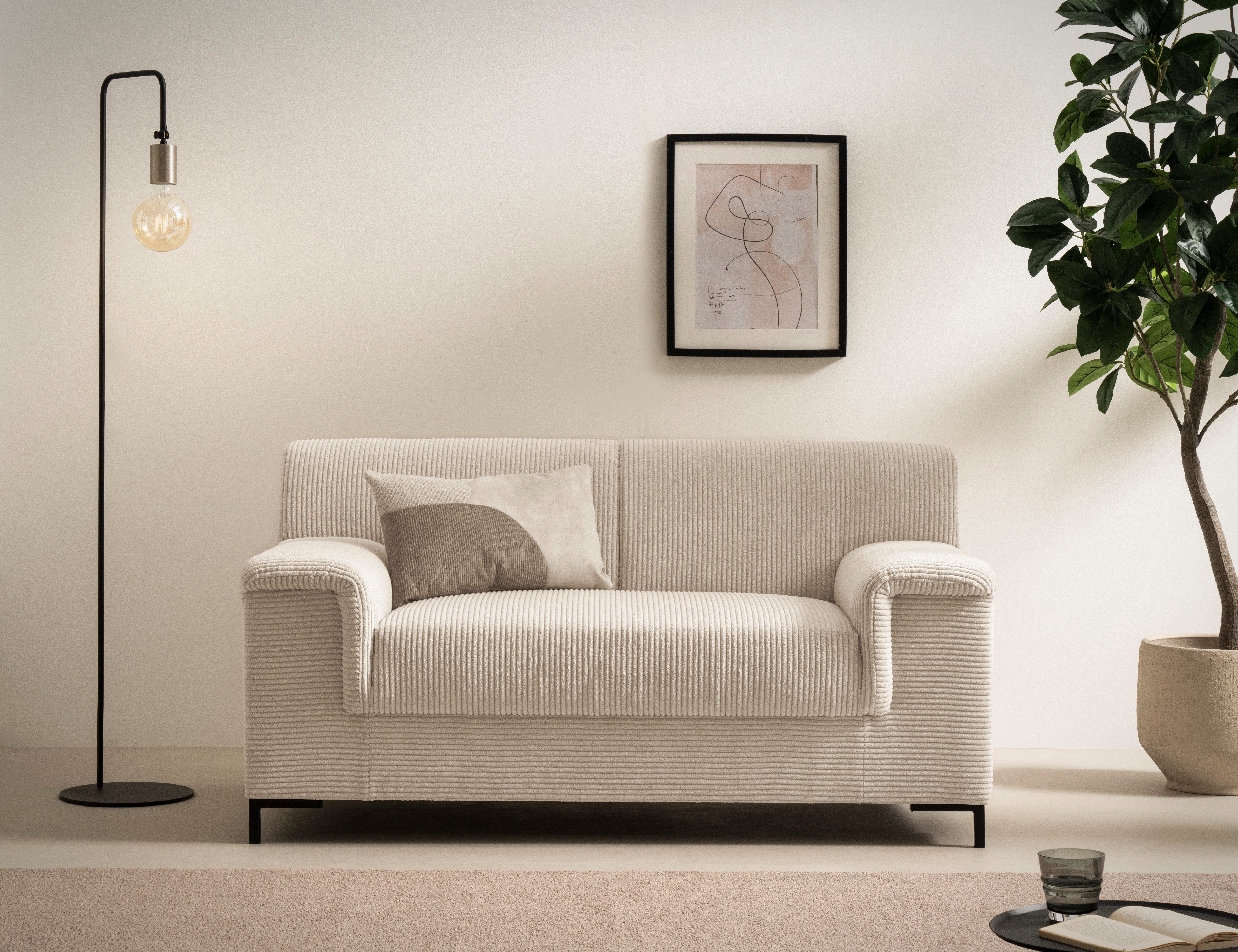 INOSIGN 1,5-zits Jamie 2 BxDxH: 144x81x76 cm, ook in Cord tijdloos, modern, met comfortabel verend systeem xxl fauteuils beige