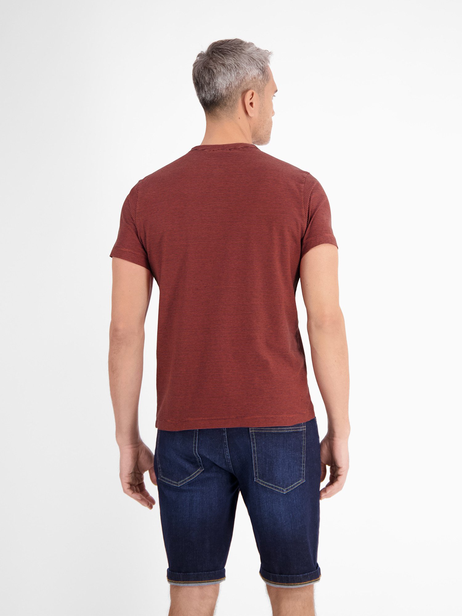 Lerros Henleyshirt LERROS heren serafino-shirt, gestreept