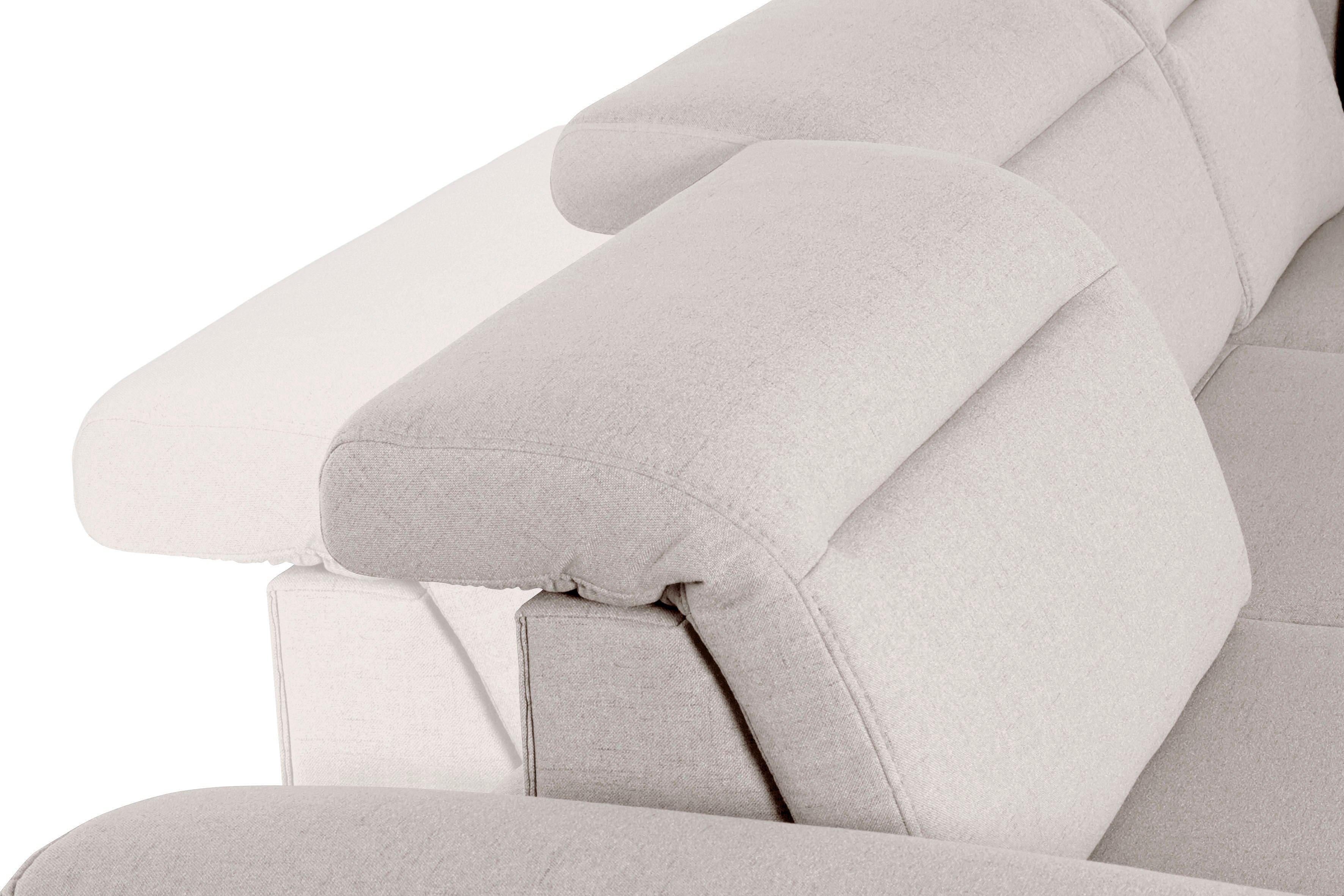 sit&more Hoekbank Percy L-vorm 15 cm poothoogte, zitdiepteverstelling, naar keuze in 2 pootkleuren