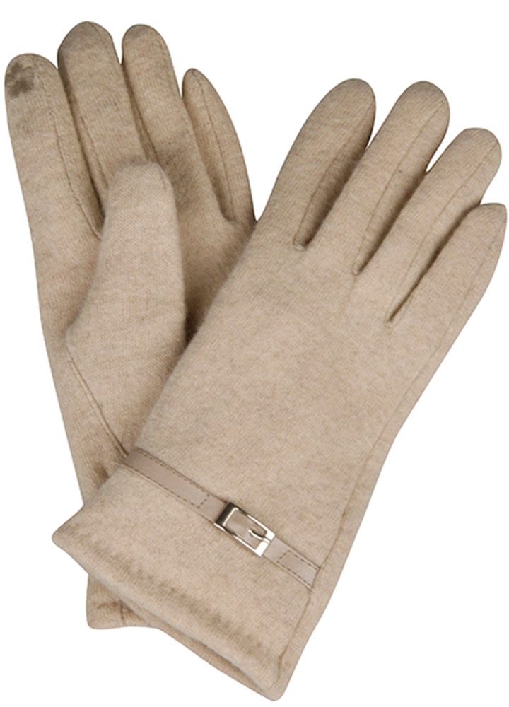 Capelli New York Fleece-handschoenen met decoratieve riem