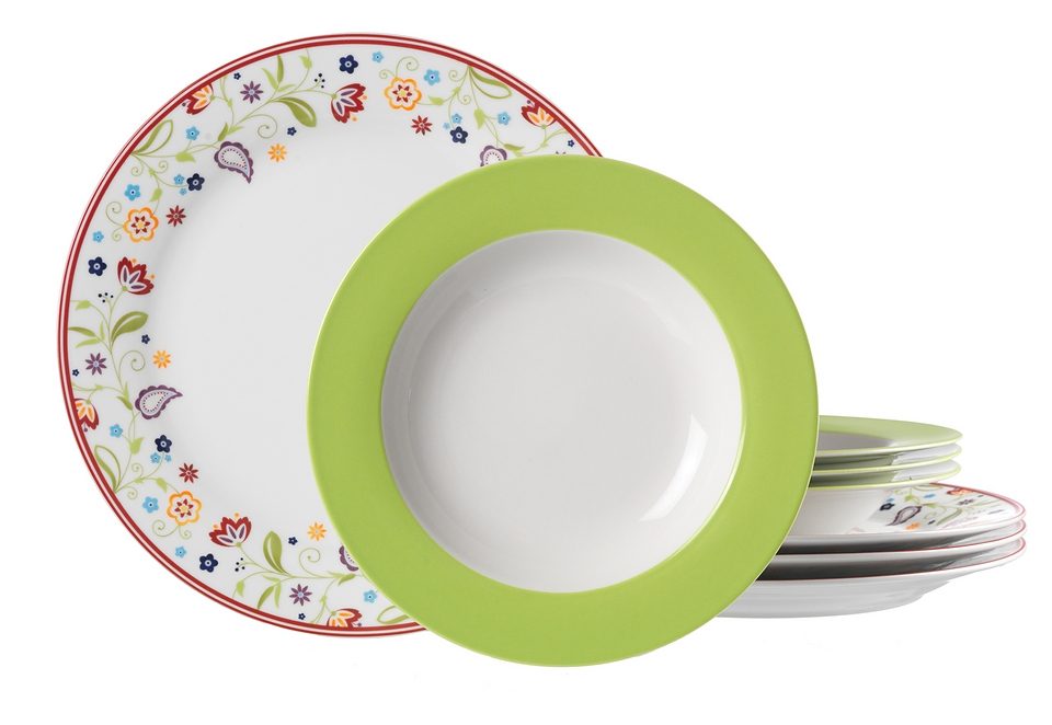 Ritzenhoff & Breker Eetservies Bordenset, Serviesset SHANTI DOPPIO (set, 8-delig) serviezen wit