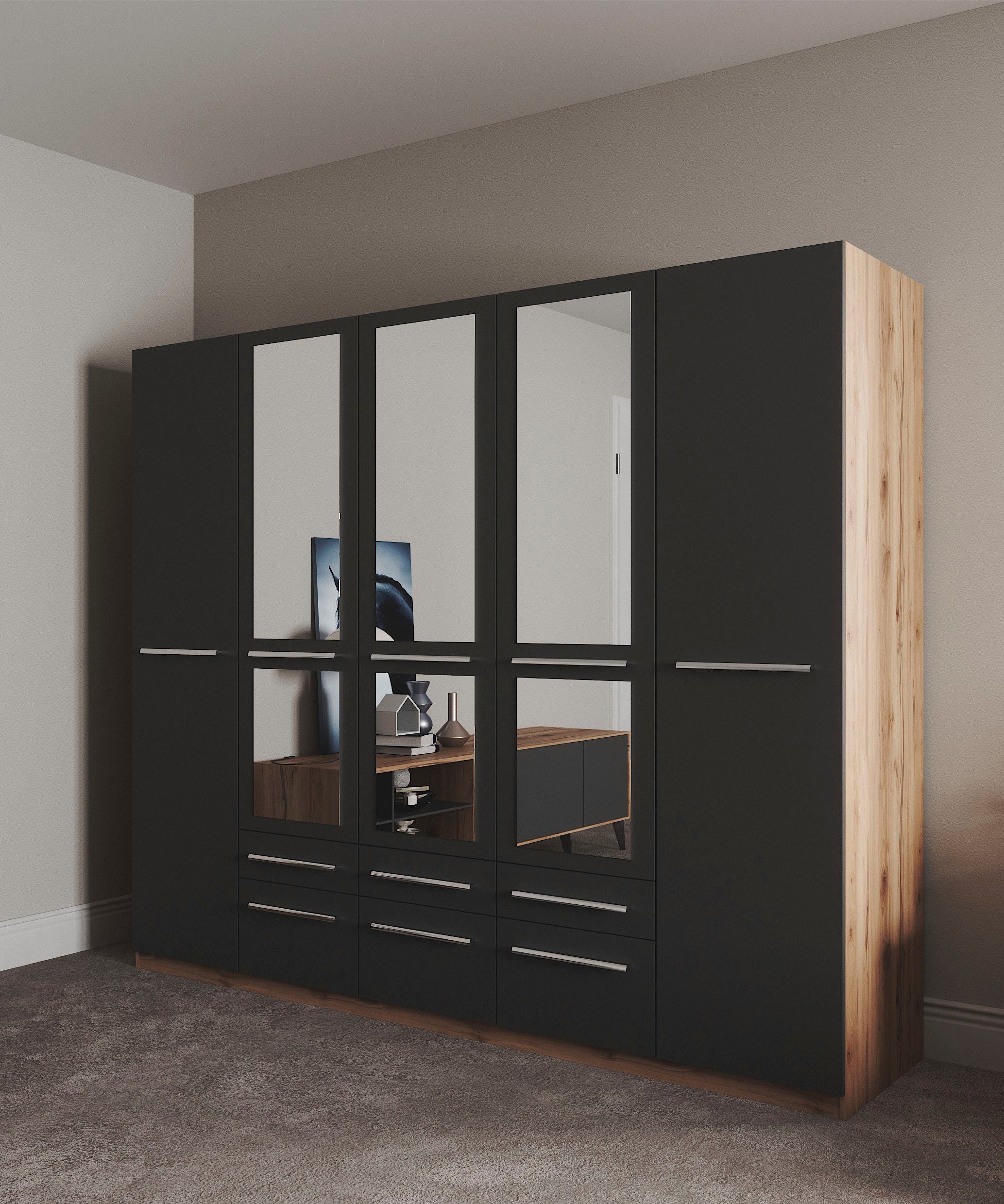 priess Kledingkast Kast garderobe waskast Barcelona in 5 breedtes veel opbergruimte, ruime lades, met spiegel, made in germany