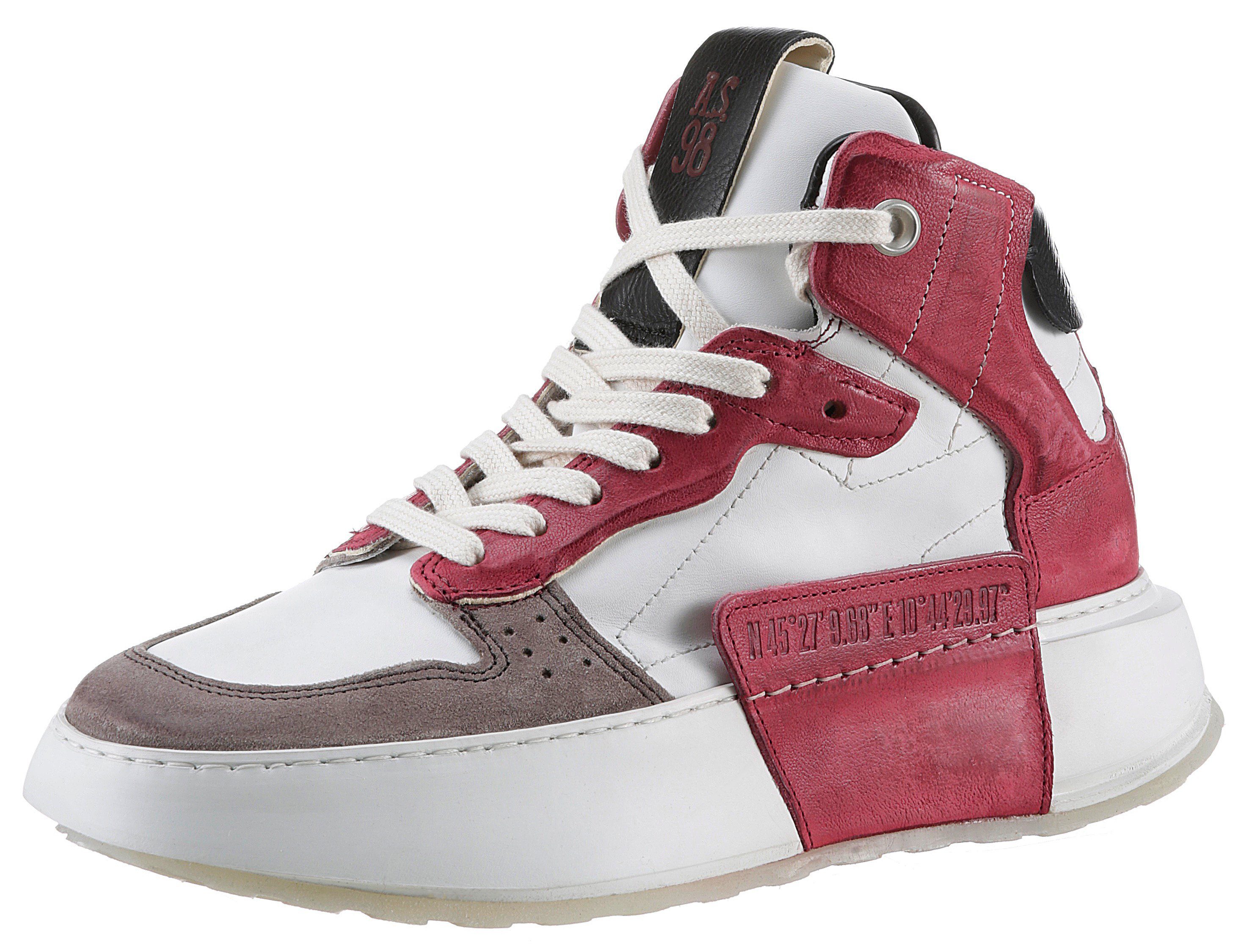 A.S.98 Plateausneakers Hilfi veterschoenen, high top sneakers, chunky boot met contrasterende...