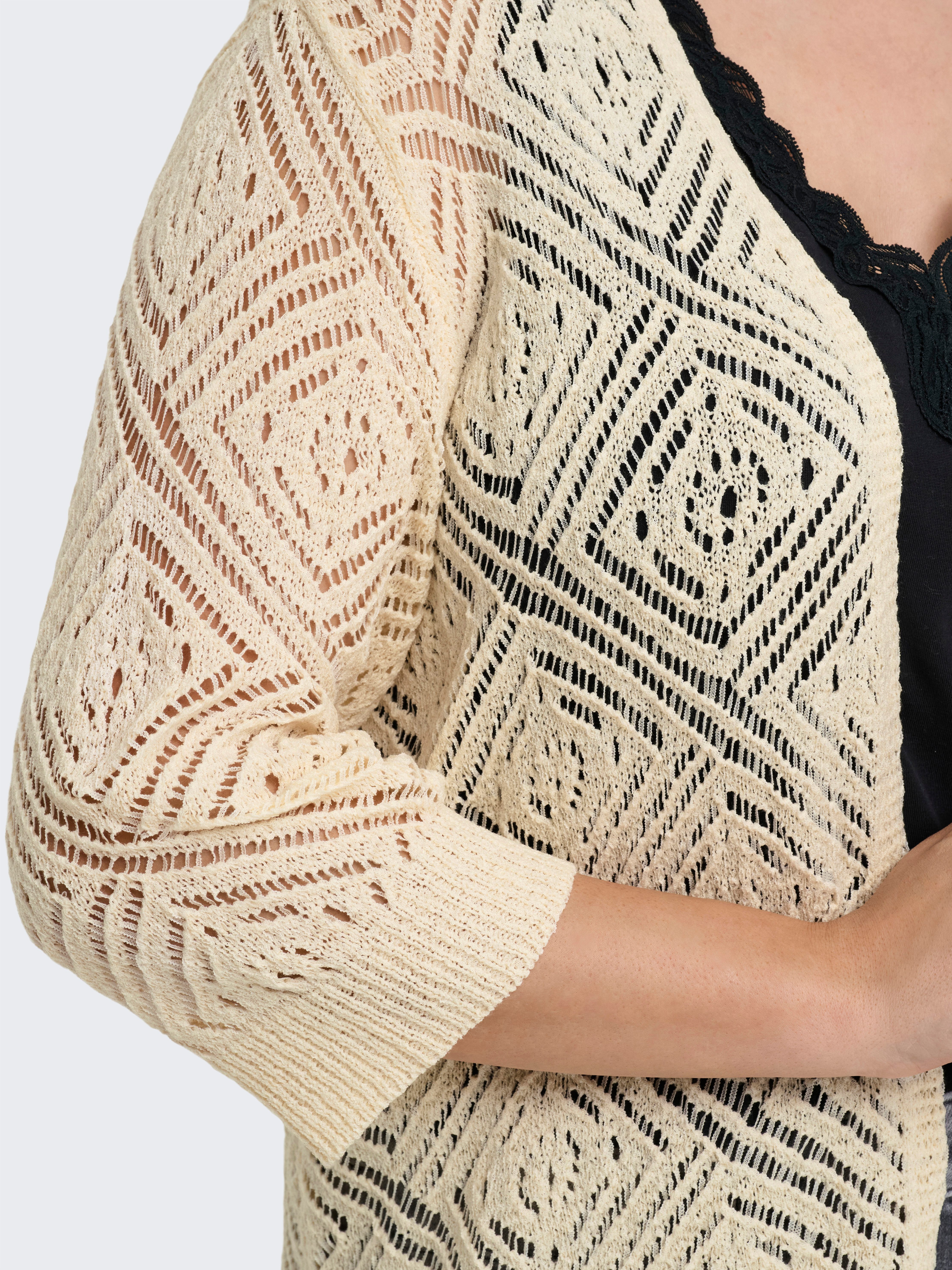ONLY CARMAKOMA Vest CARWISTY 3/4 SL OPEN CARDIGAN KNT