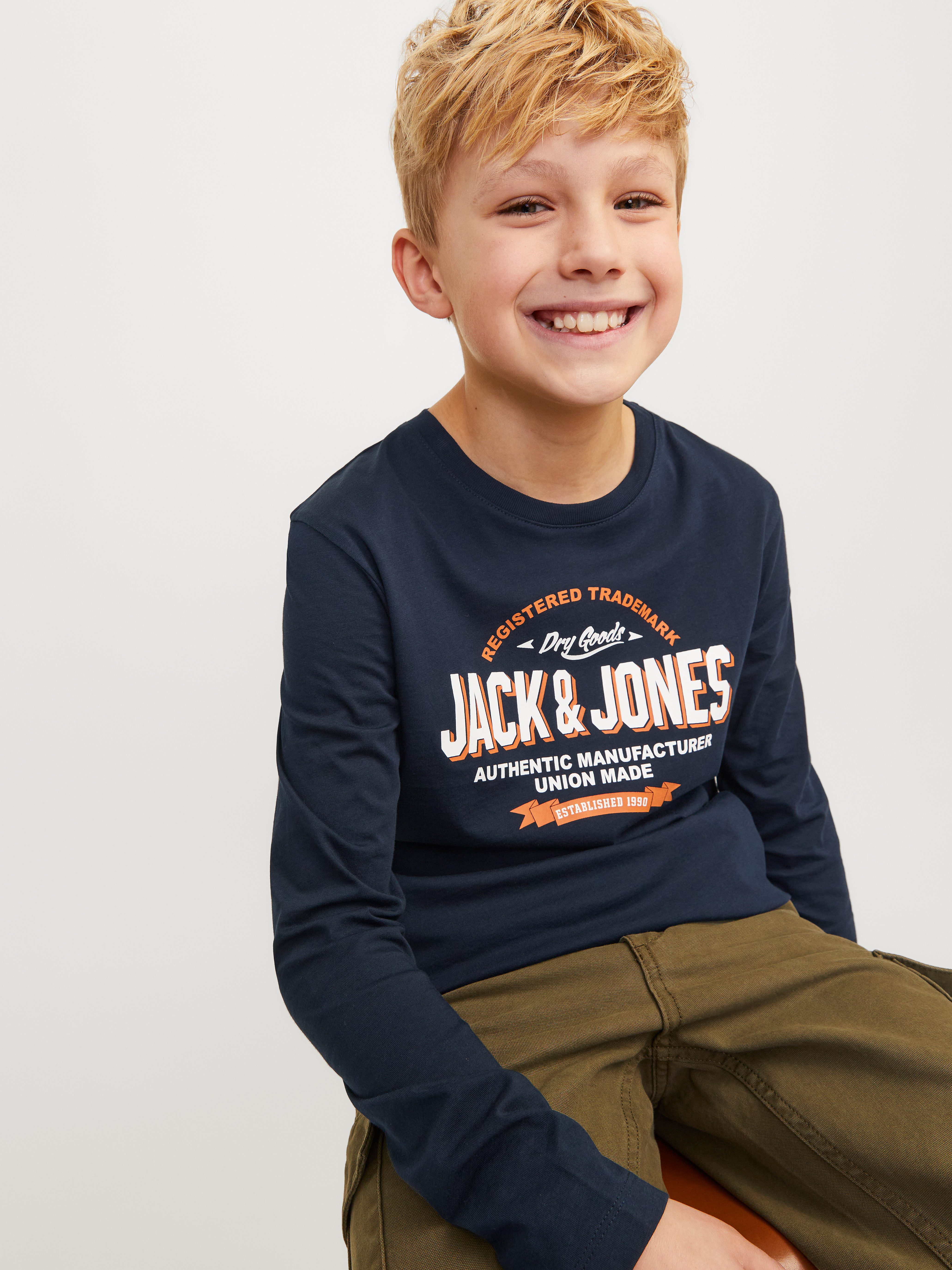 Jack & Jones Junior Shirt met lange mouwen JJELOGO TEE LS O-NECK 2 COL NOOS JNR