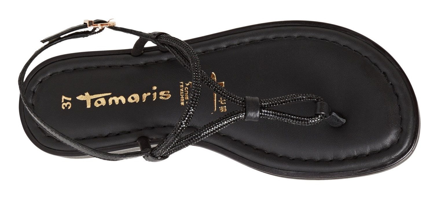 Tamaris Sandalen , plateau, sandalette, zomerschoen met glanzende strasssteentjes