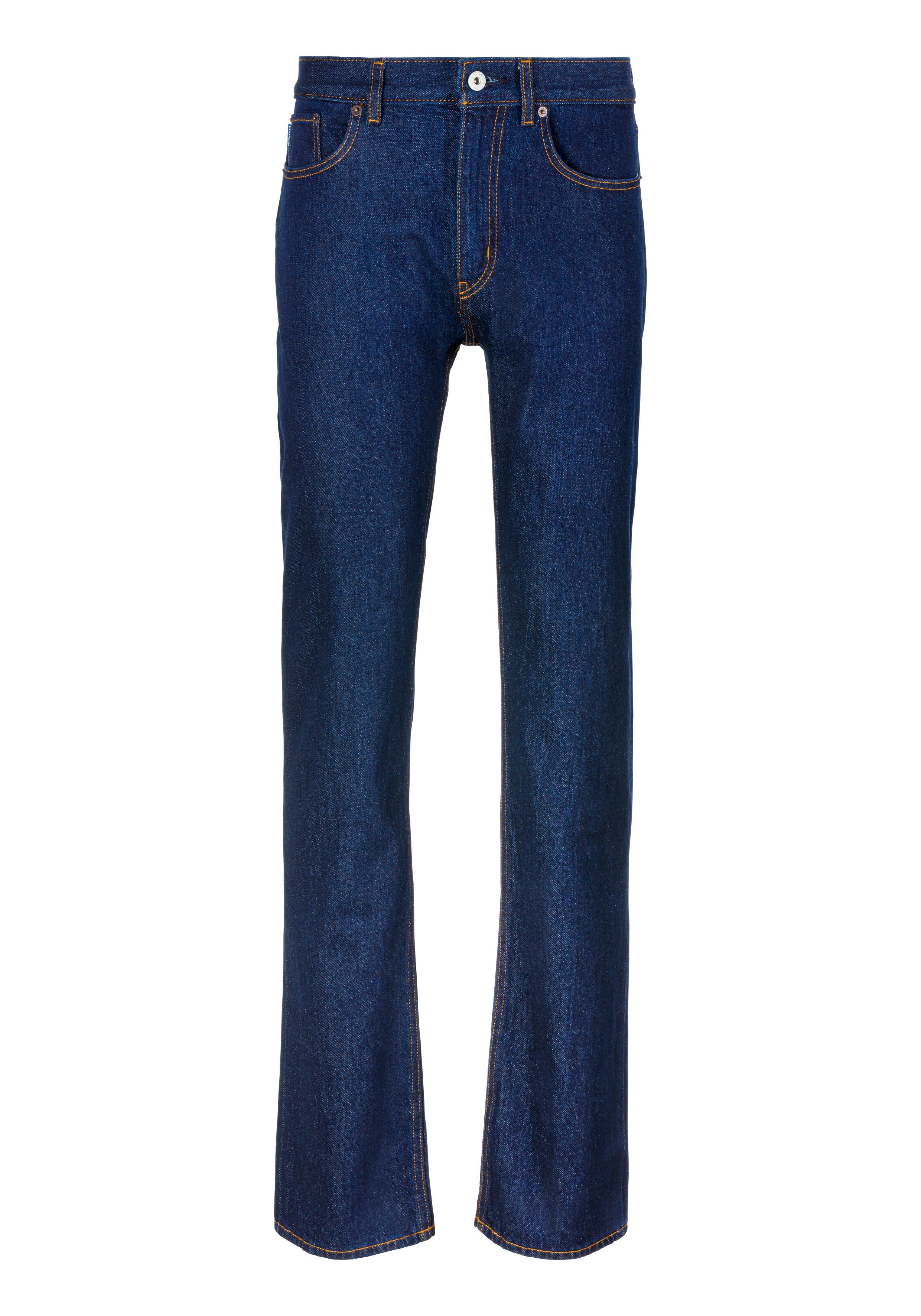 HUGO Blue Slim fit jeans Ash met stone-washed-finish