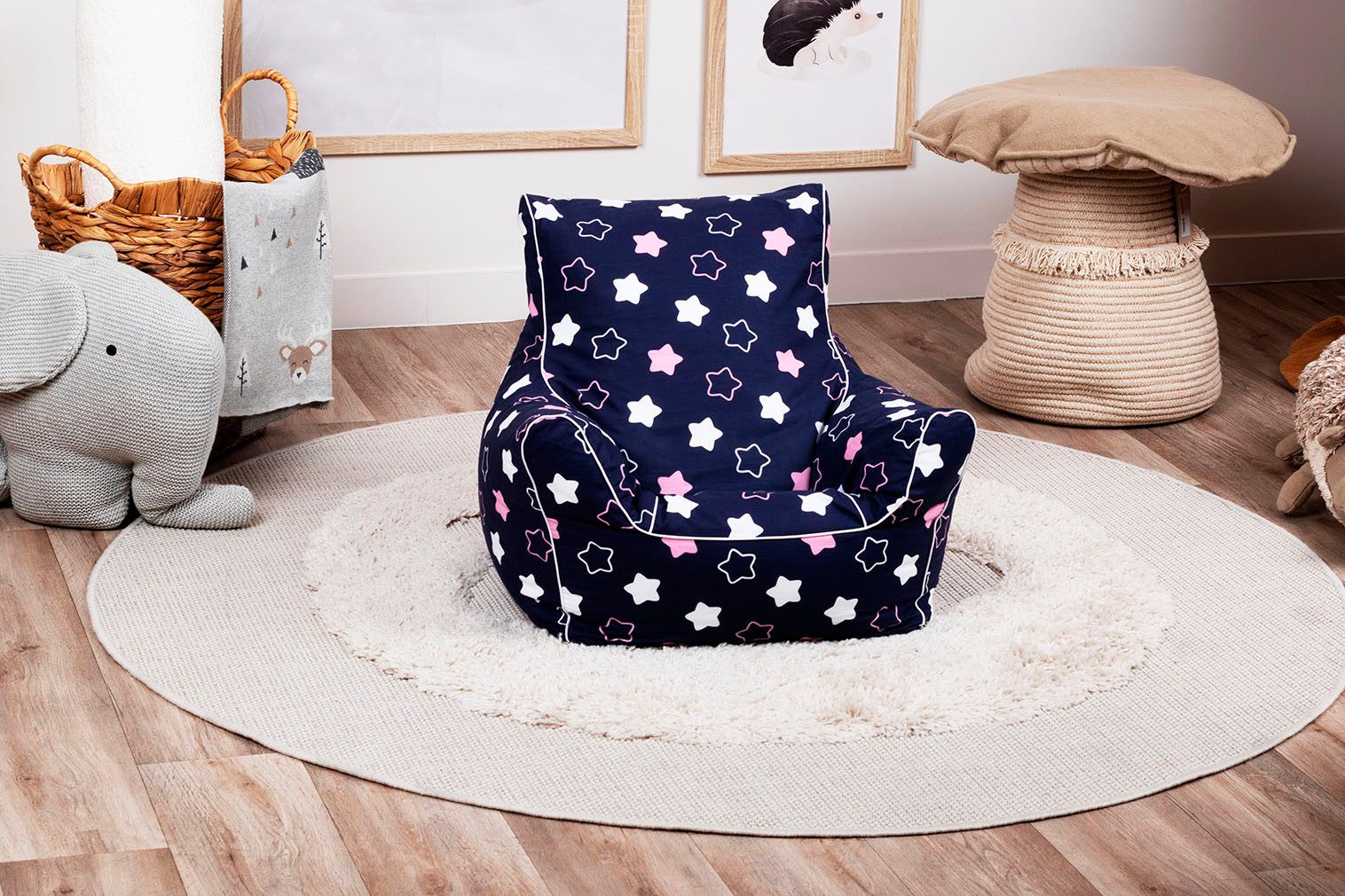 Knorrtoys® Zitzak Star, blue pink voor kinderen, made in europe