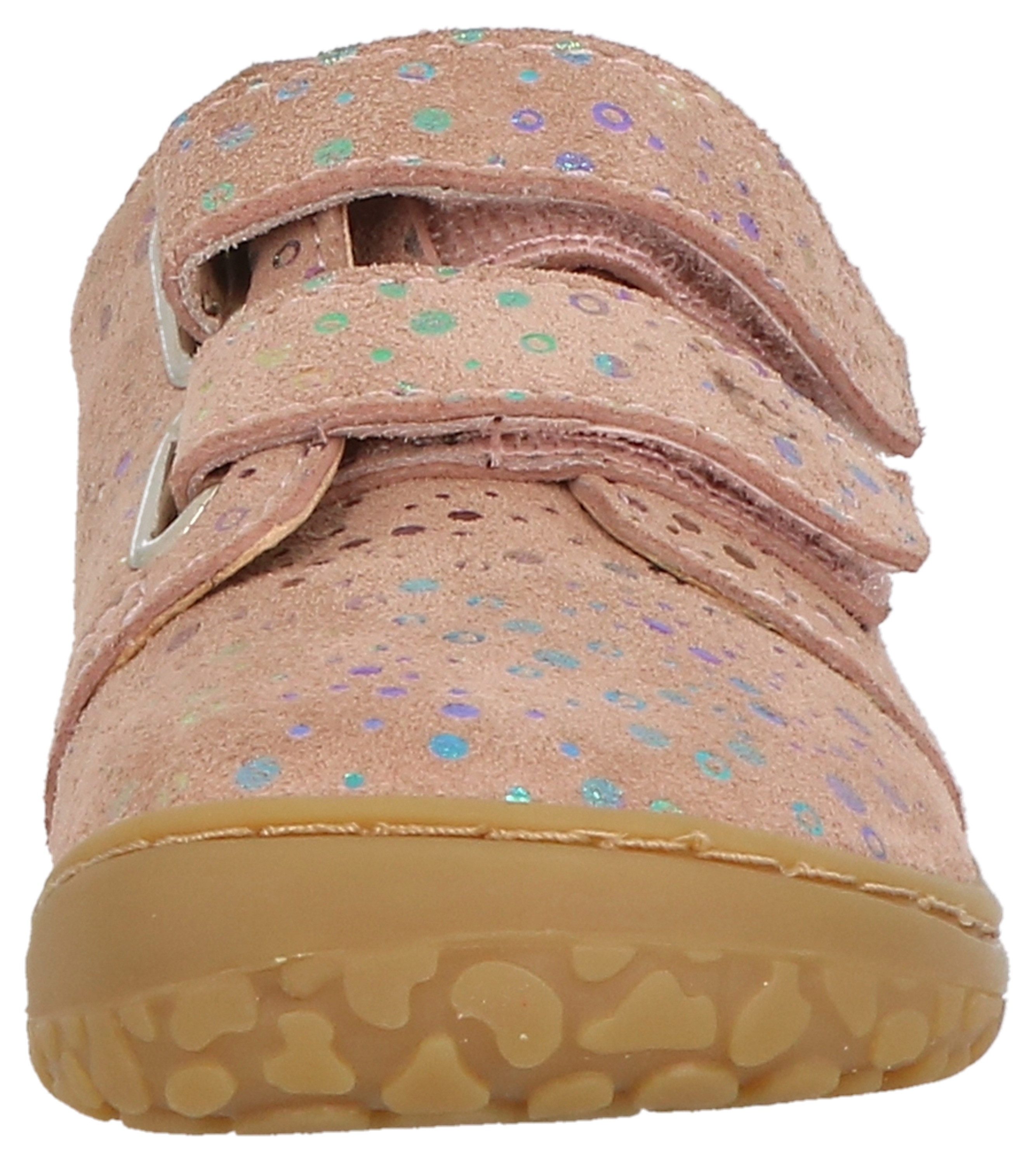 Lurchi Barefootschoenen NOAH BAREFOOT , klittenbandschoen, gekleurde glitterprint, maat sjabloon te downloaden