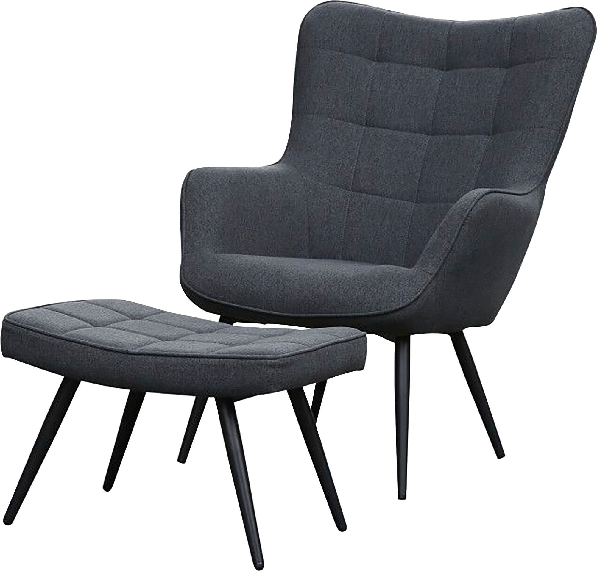 byLIVING Fauteuil Uta naar keuze met of zonder hocker, in cord, fluweel of weefstof (1 stuk)