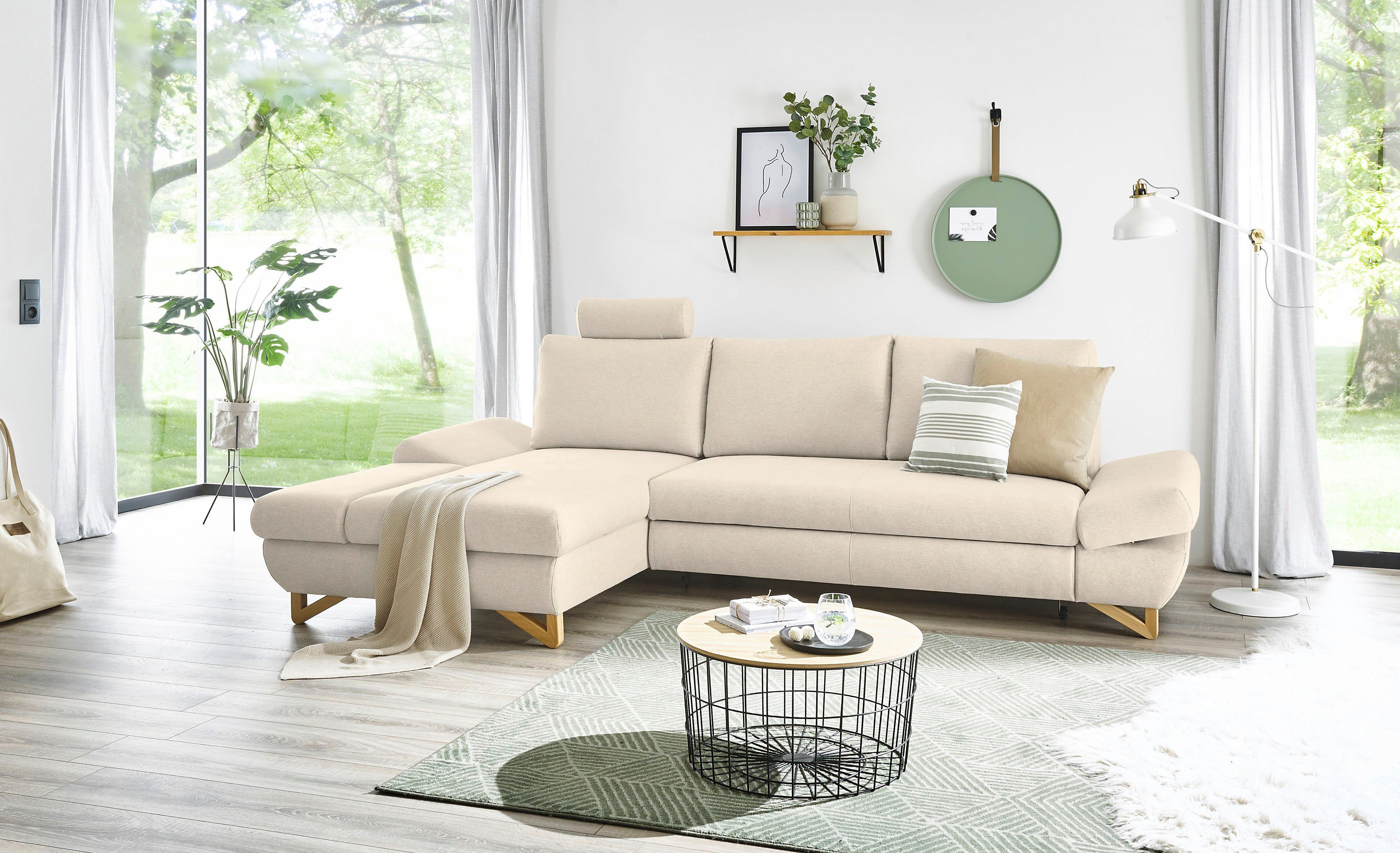 INOSIGN Slaapbank City/Giron comfortabele slaapbank (ligoppervlak 245 x 138 cm) en bedlade