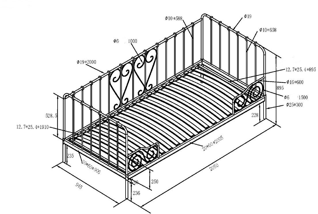 Vipack Kinderbed Alice Metalen bed, met lattenbodem