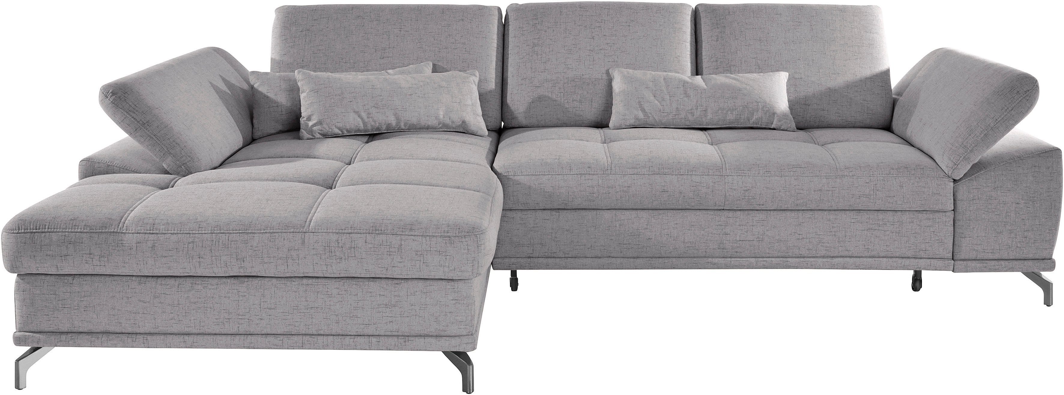Places of Style Hoekbank Costello L-vorm, met zitdiepteverstelling, armleuningverstelling en
