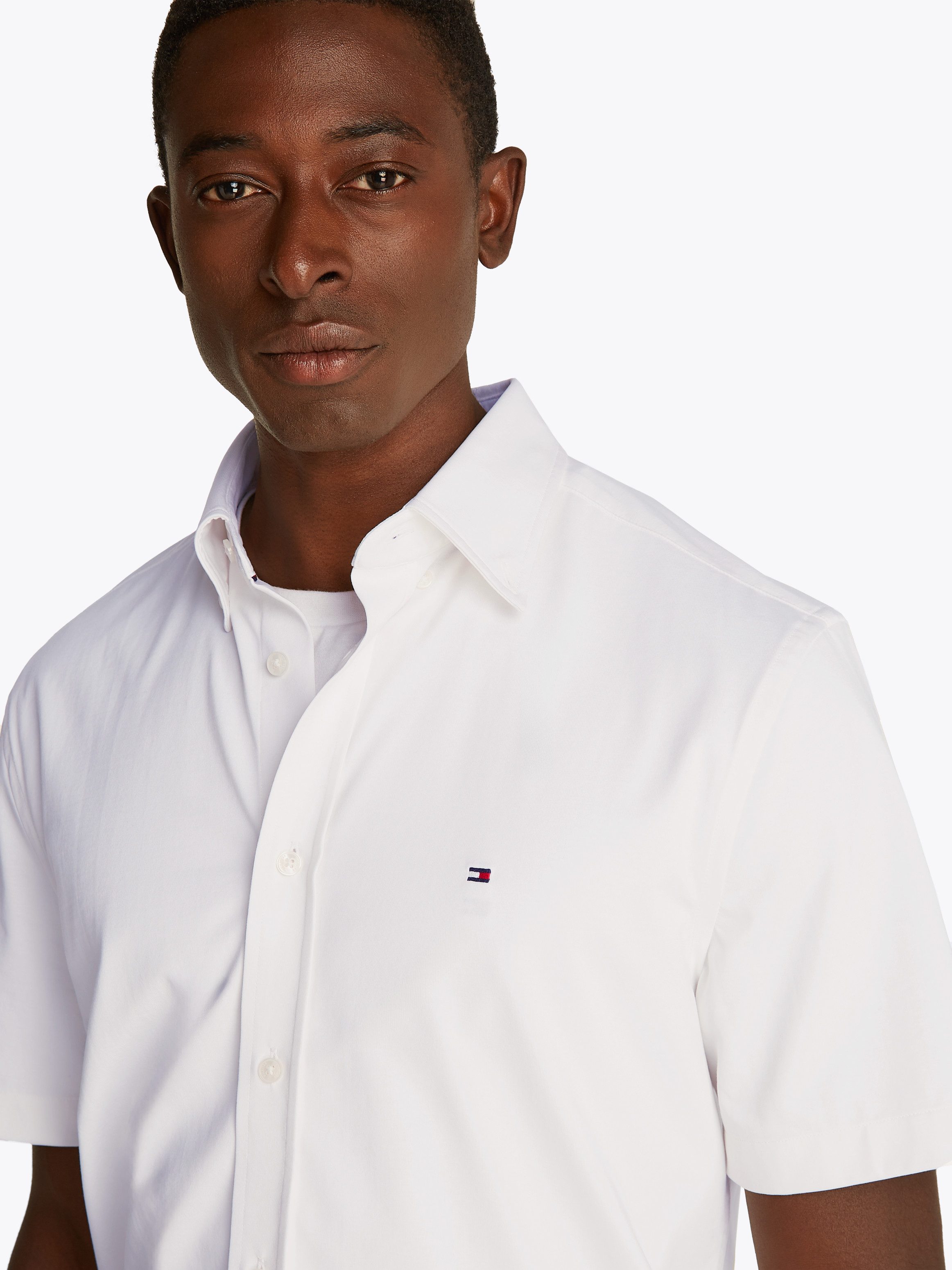 Tommy Hilfiger Overhemd met korte mouwen PERFORMANCE KNIT SOLID SS SHIRT