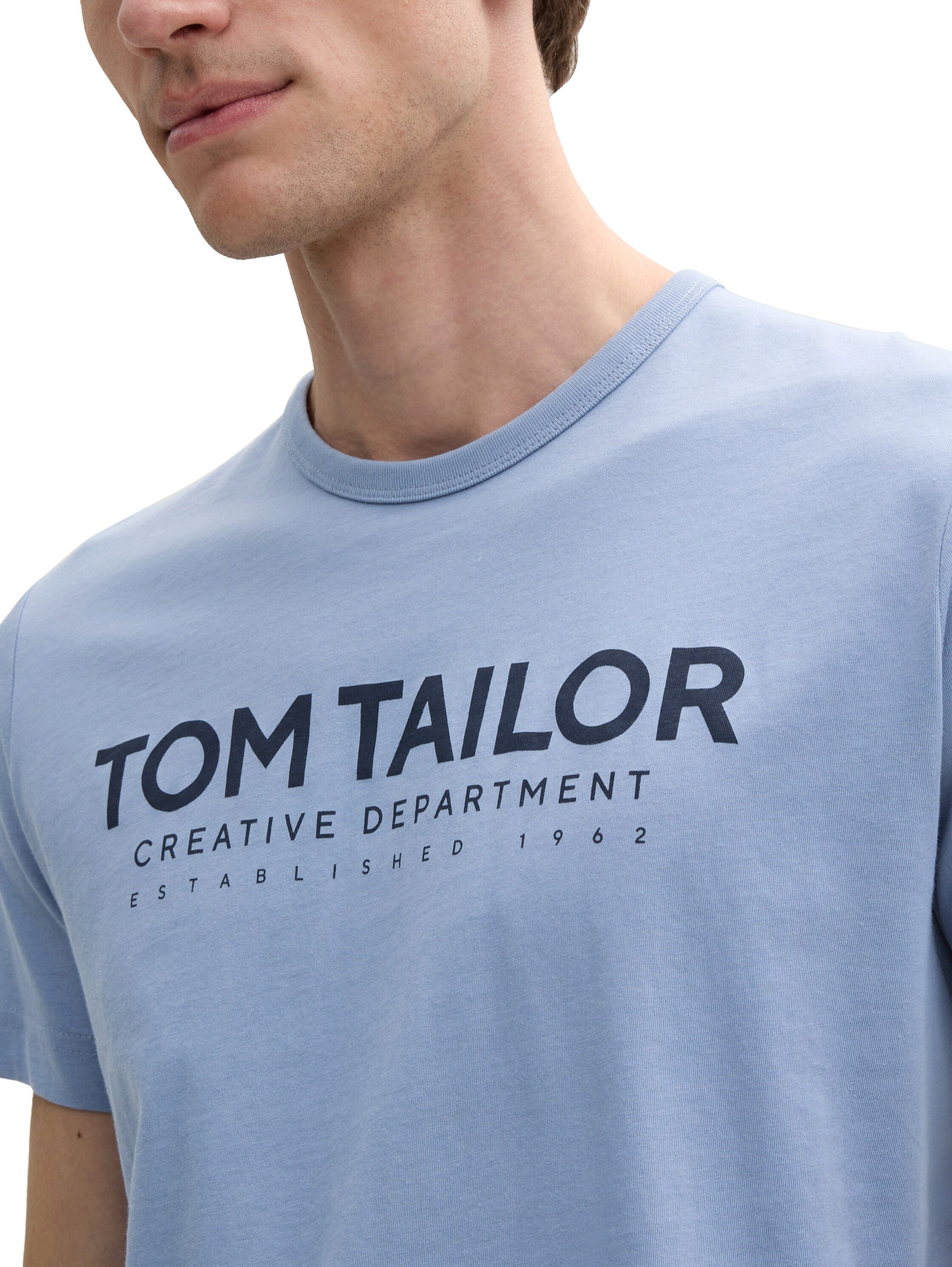 Tom Tailor Shirt met ronde hals met logoprint
