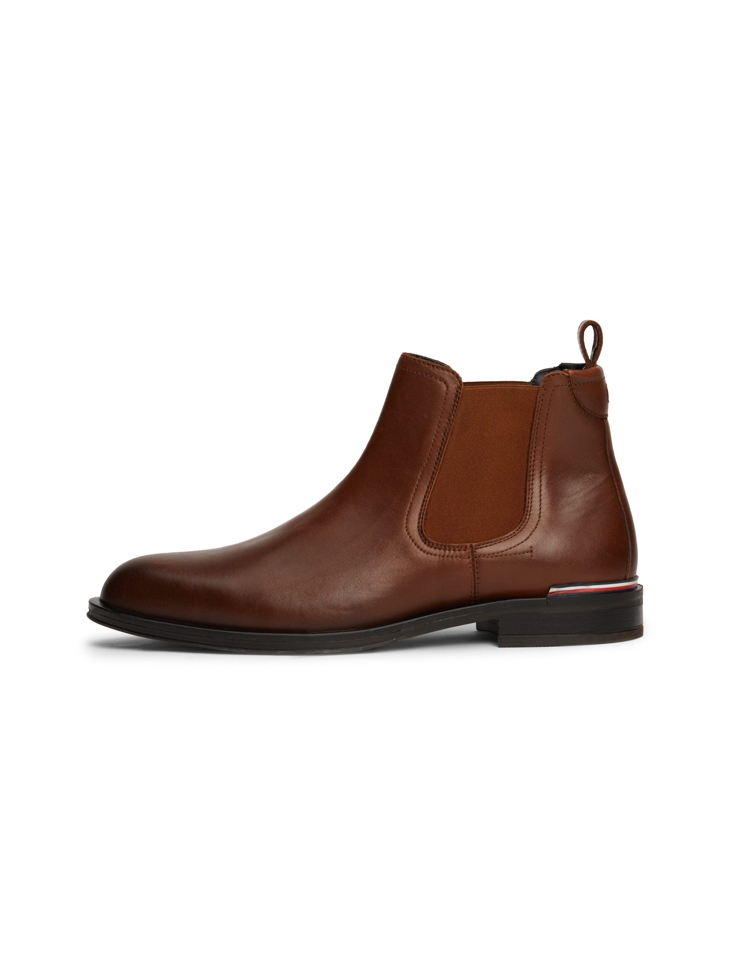 Tommy Hilfiger Chelsea-boots CORE RWB HILFIGER LTH CHELSEA hakken, enkellaars, zakelijke schoen met strepen op de hiel