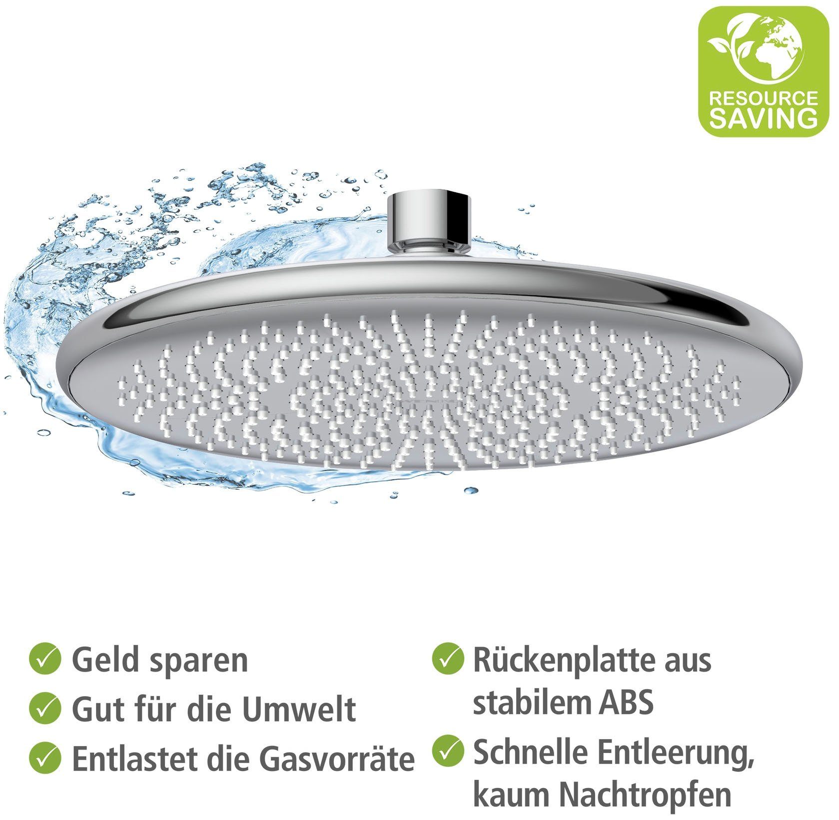 WENKO Regendouchekop Watersaving systeem Regendouchekop Watersaving, diameter 20 cm