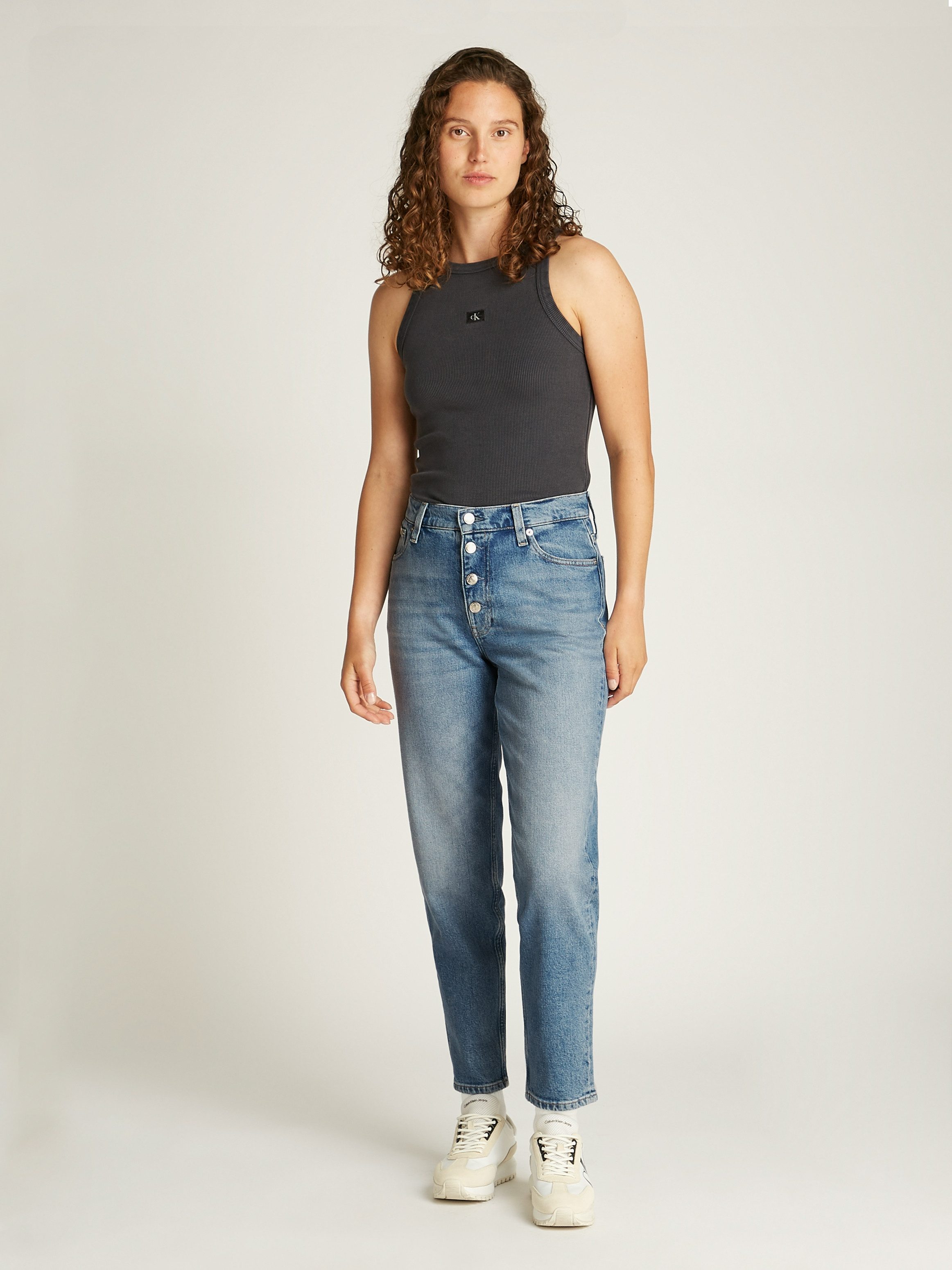 Calvin Klein Mom jeans MOM JEAN met open knoopsluiting