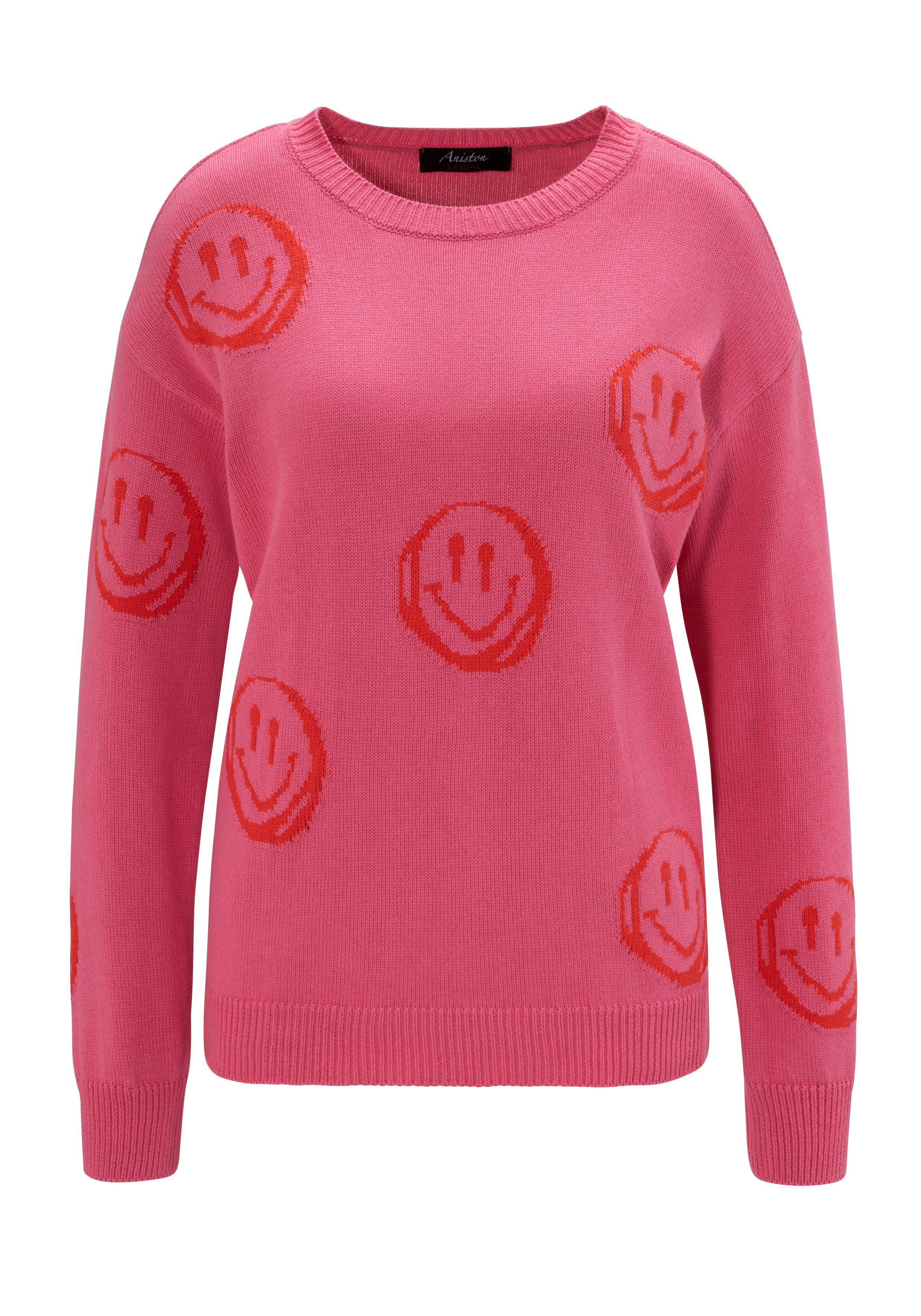Aniston CASUAL Gebreide trui met ingebrachte smileys