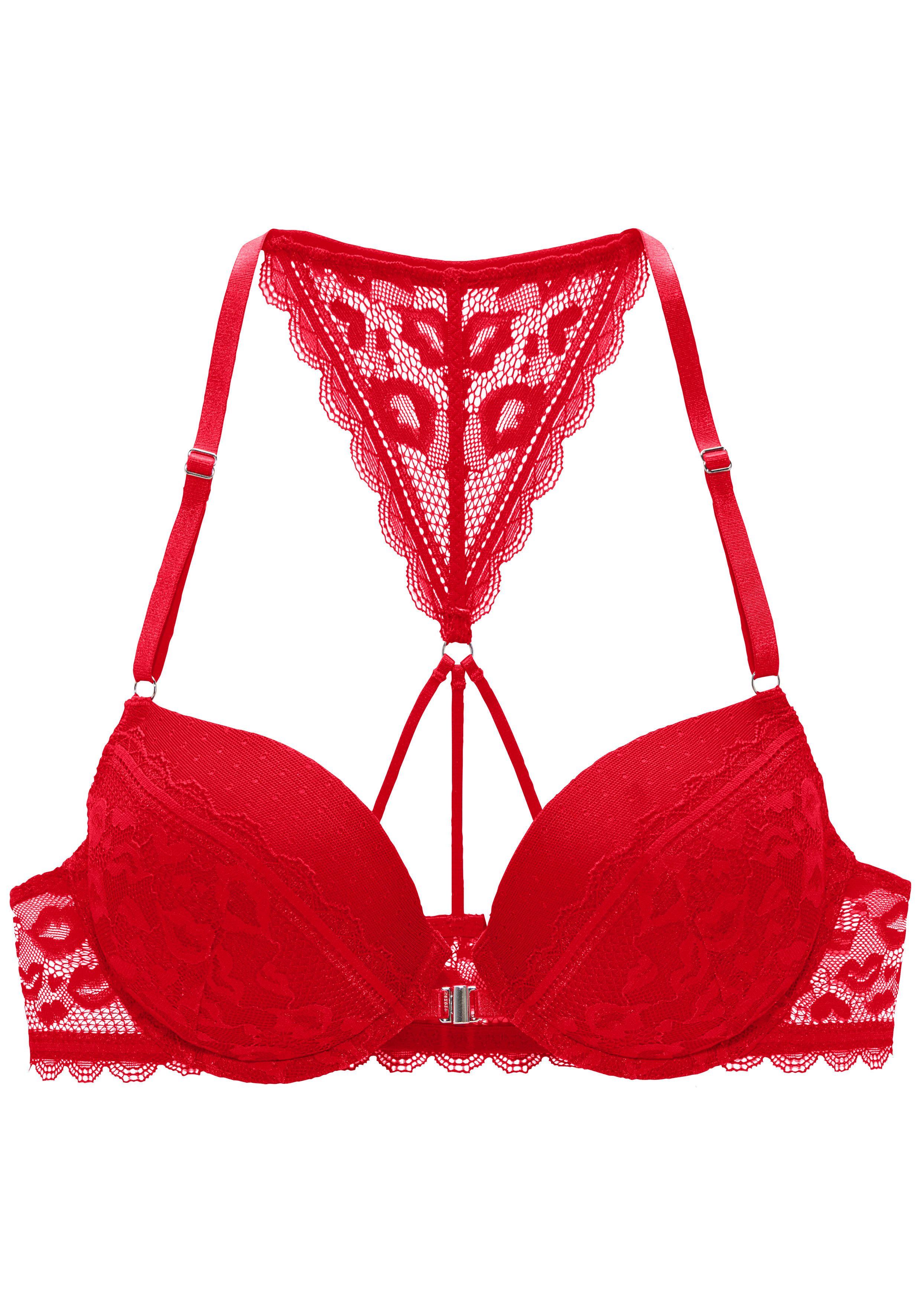 Vivance Push-up-bh met kant in kussende mond-look met halternek bandjes, lingerie
