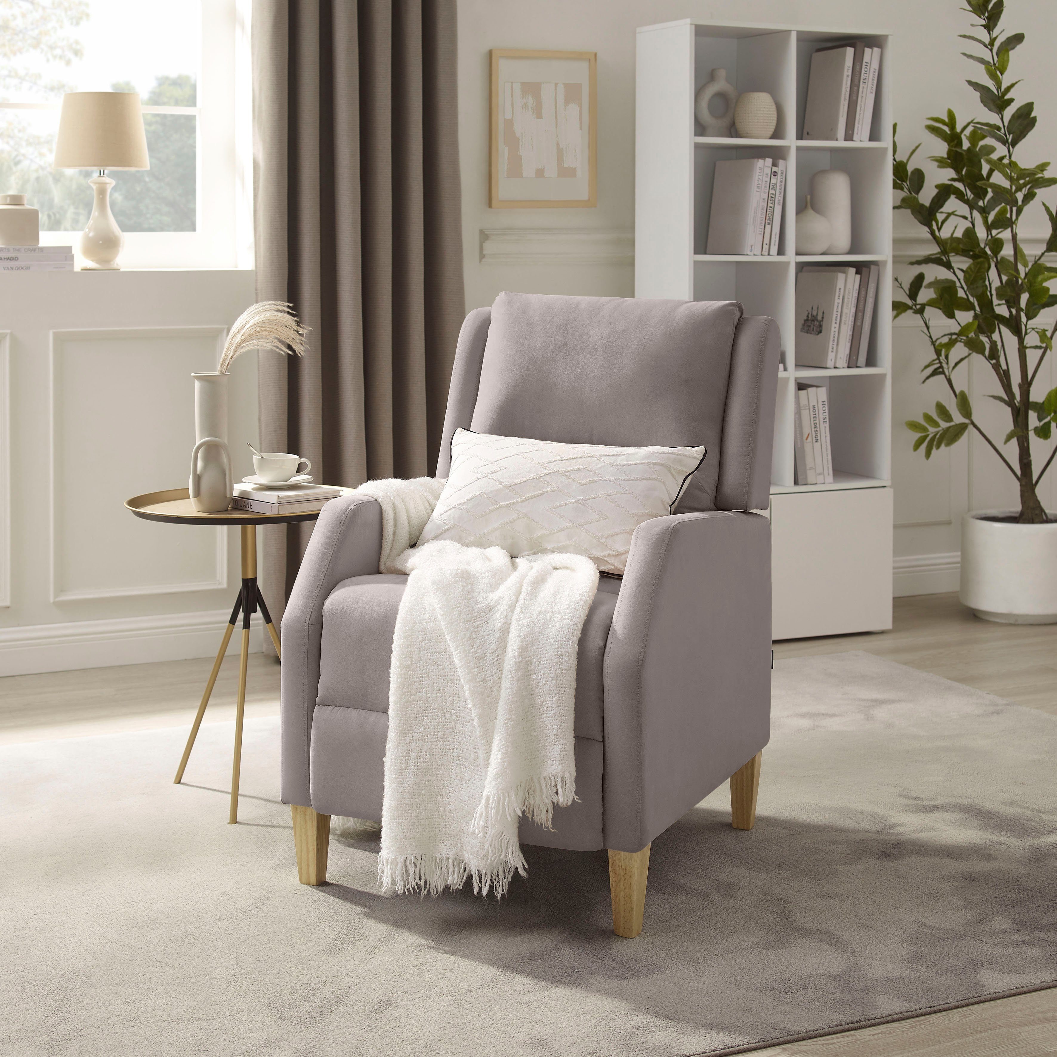 Home affaire Relaxfauteuil Tholey, TV-fauteuil, met Slaapfunctie met verstelling, zit en rug gepolsterd, zithoogte 51 cm (1 stuk)
