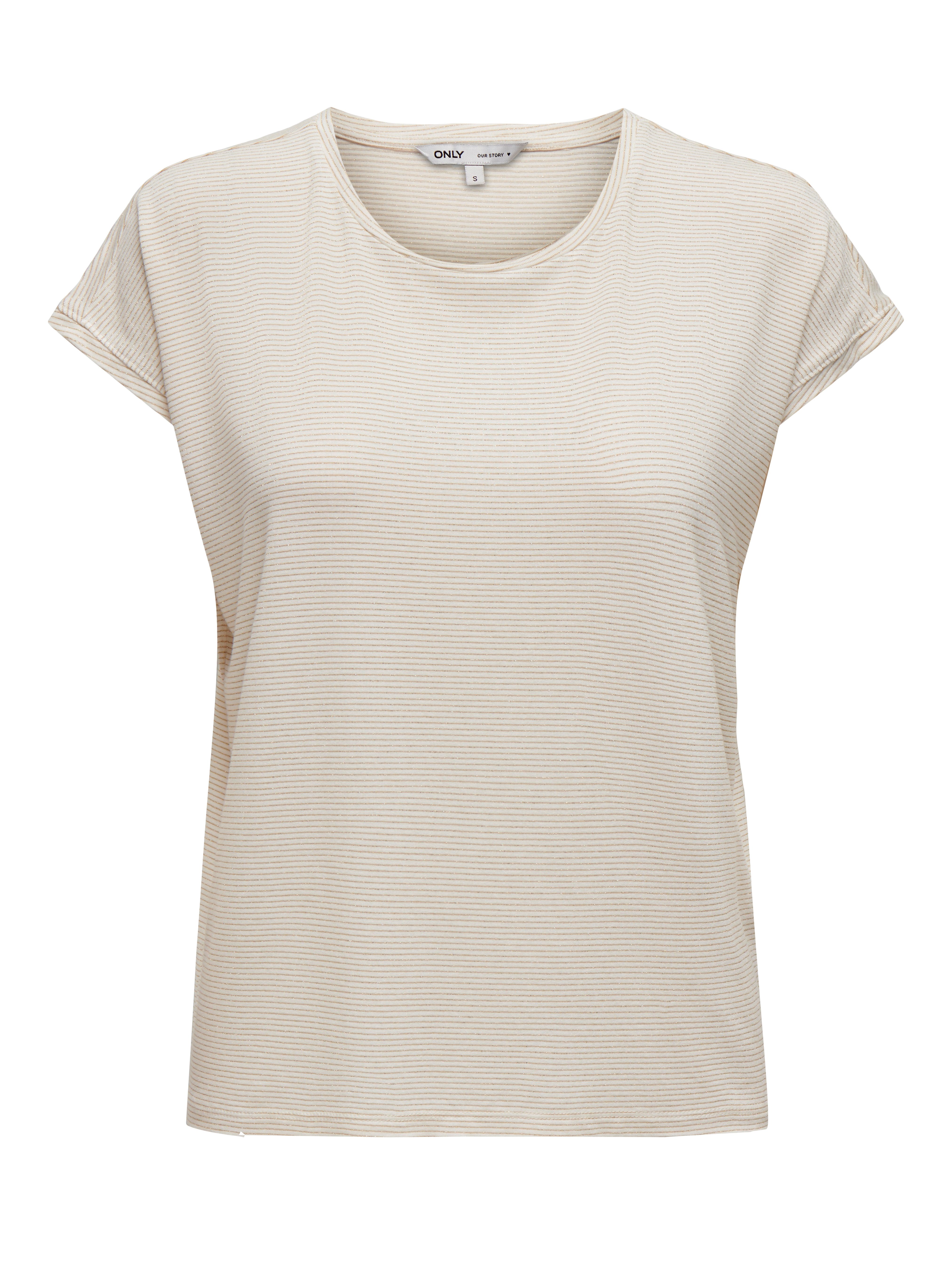 Only Shirt met korte mouwen ONLCLAUDIA S/S GLITTER STRIPE TOP JRS