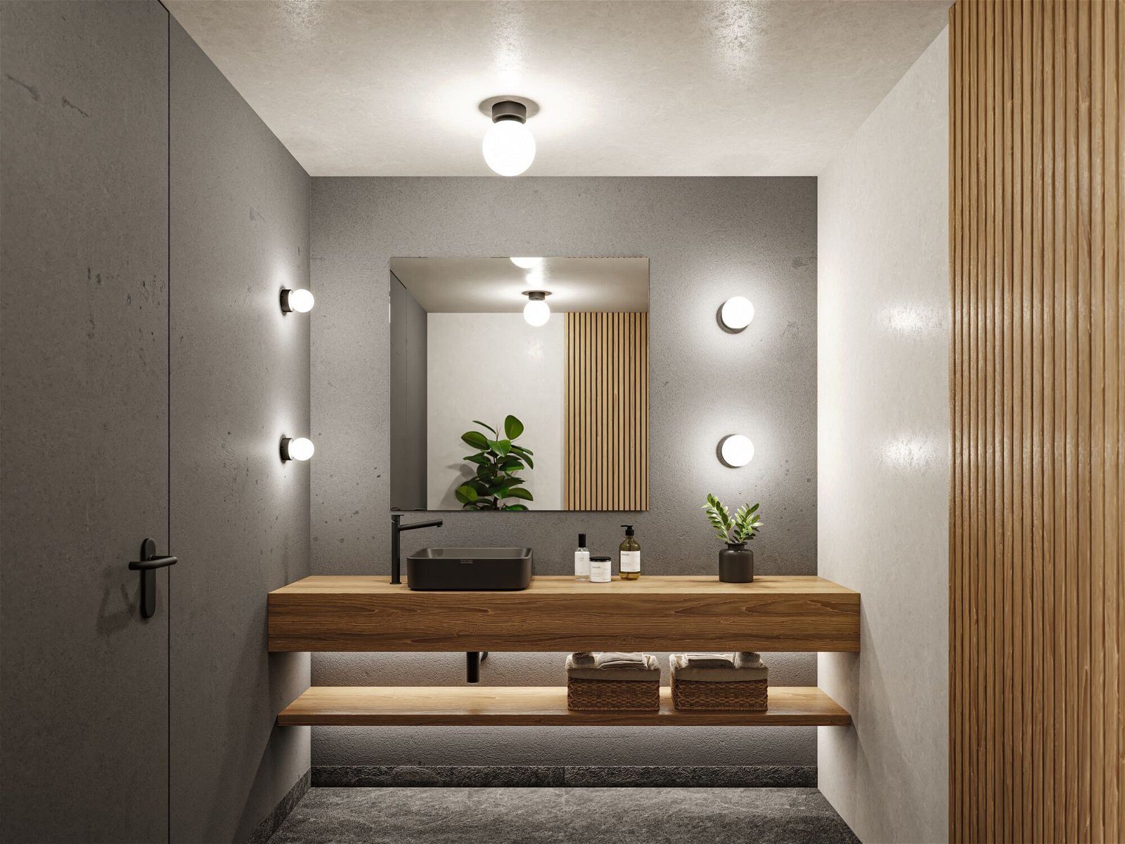 Paulmann Led-plafondlamp Selection Bathroom Gove IP44 3000K 9W Satin, Glas/Metaal (1 stuk)