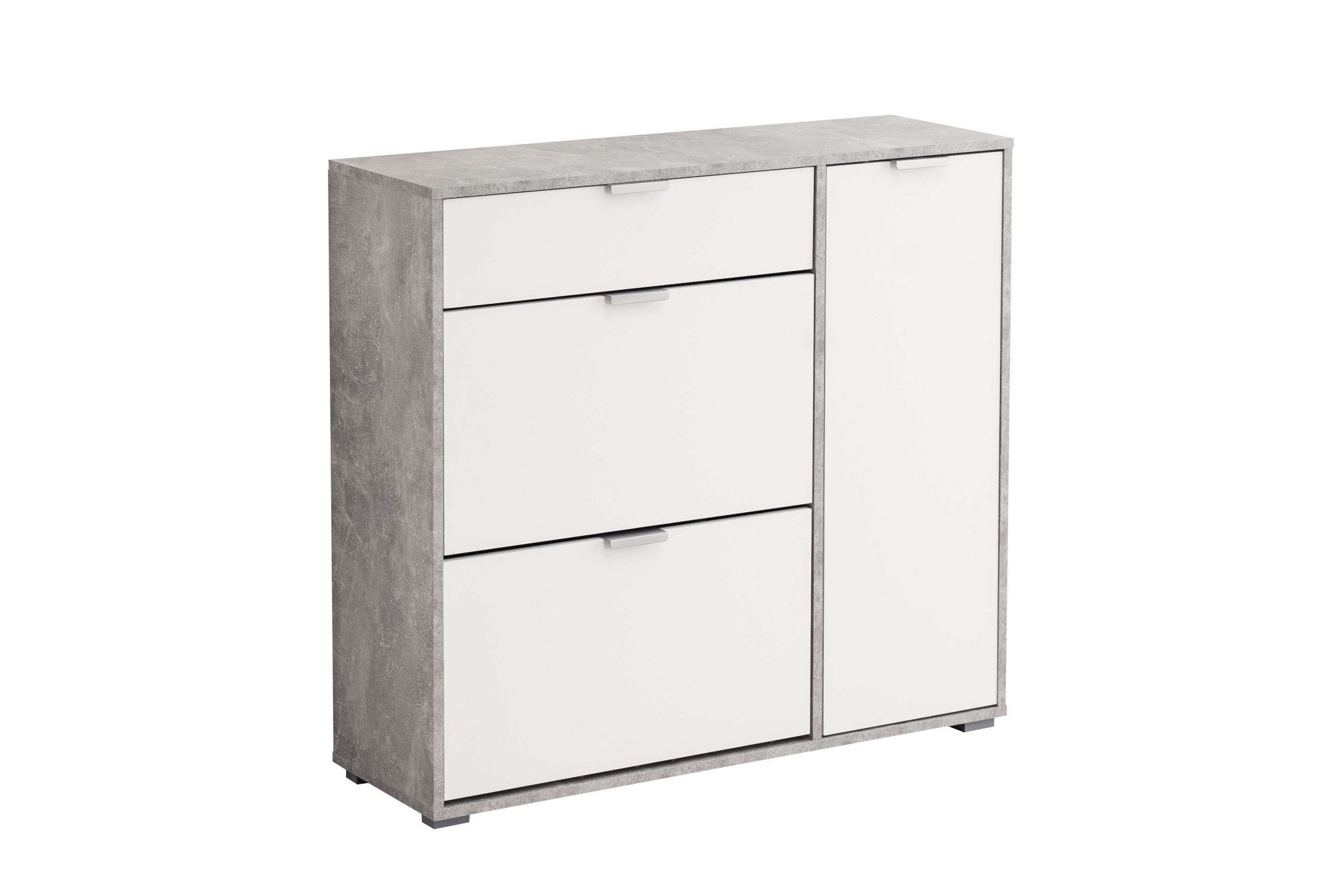 INOSIGN Schoenenkast Arco 2, schoenenkast, schoenenrek, breedte 102 cm 2 kleppen met dubbele schoenrollen, met lade, in moderne kleuren