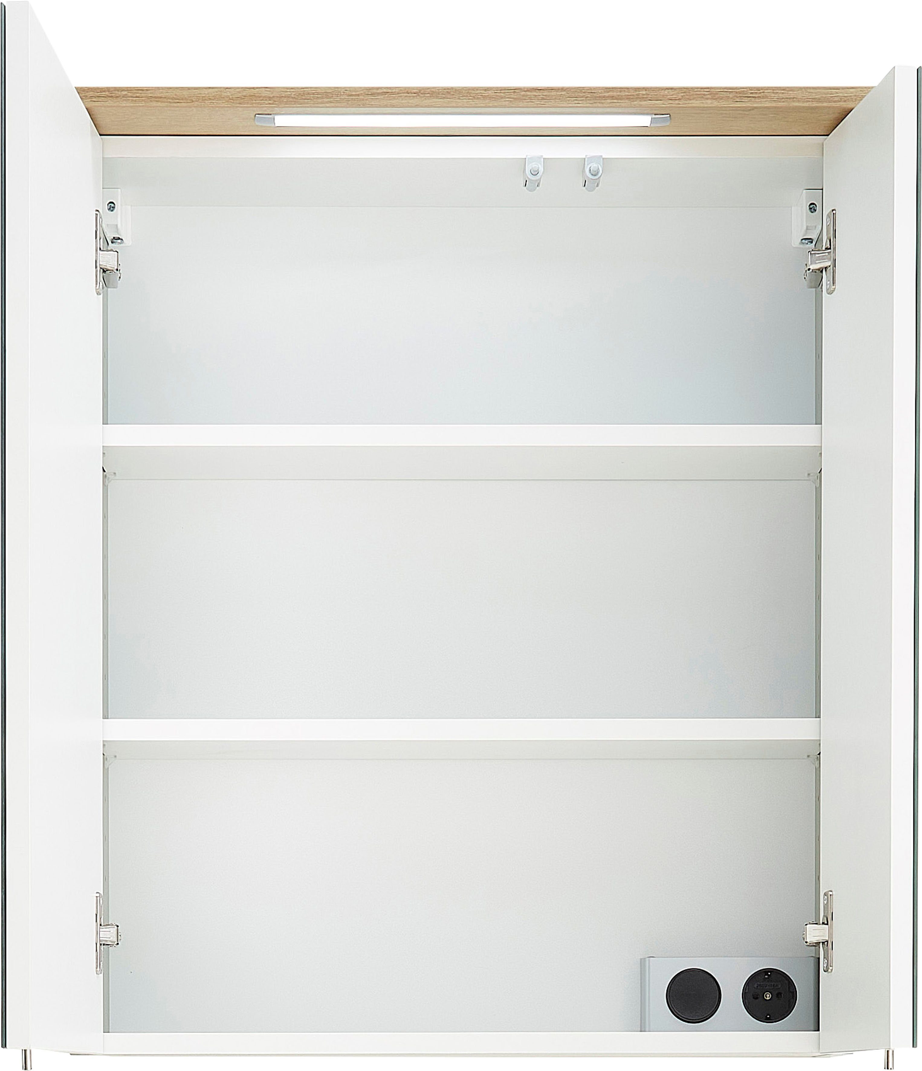 Saphir Spiegelkast Quickset 963 Badkamermeubel, 2 spiegeldeuren, 2 legplanken, 60 cm breed