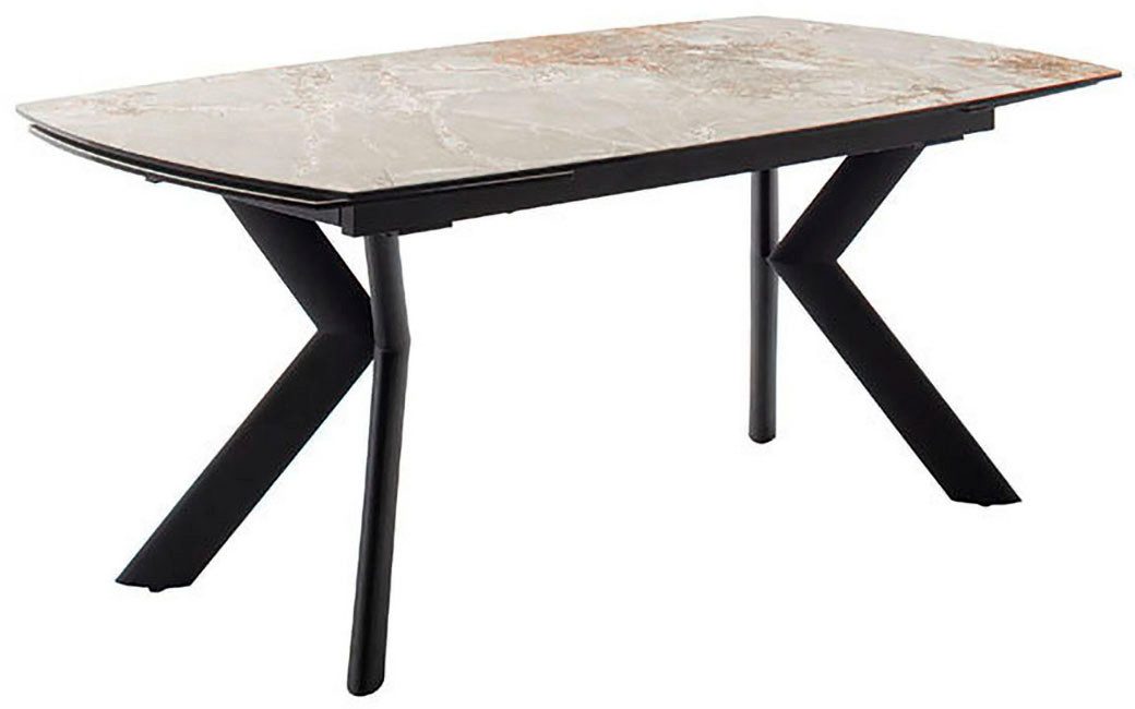 MCA furniture Eettafel OSSANA vierpoot tafel 180-260 cm Keramiek, metaal, eindschuif, uittrekbaar, tafelblad 13 mm, 8-10 personen