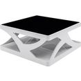 salesfever salontafel 10 mm blad van zwartglas, rechthoekig of vierkant wit