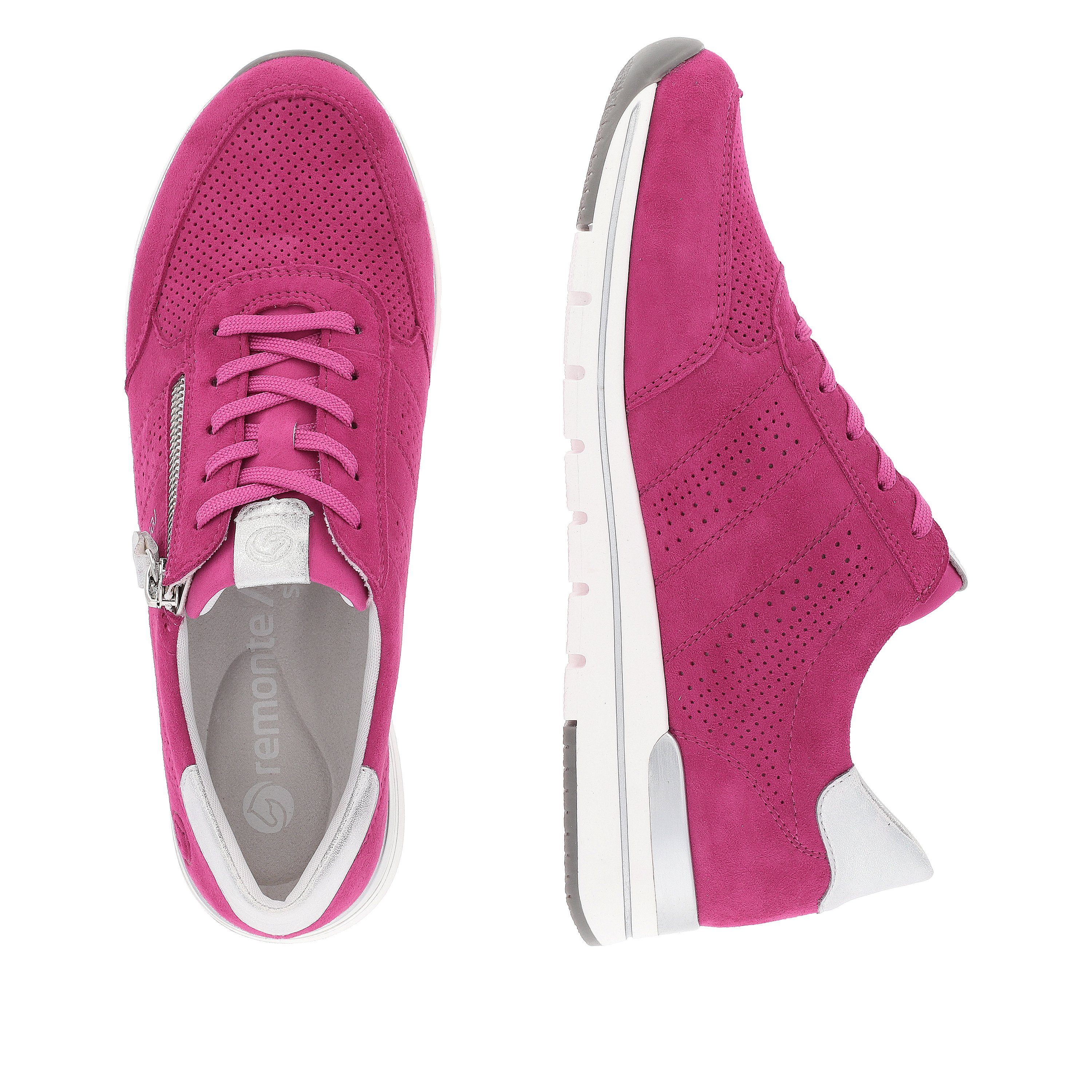Remonte Sneakers met sleehak met praktische verwisselbare binnenzool, vrijetijdsschoen, lage schoen, veterschoen