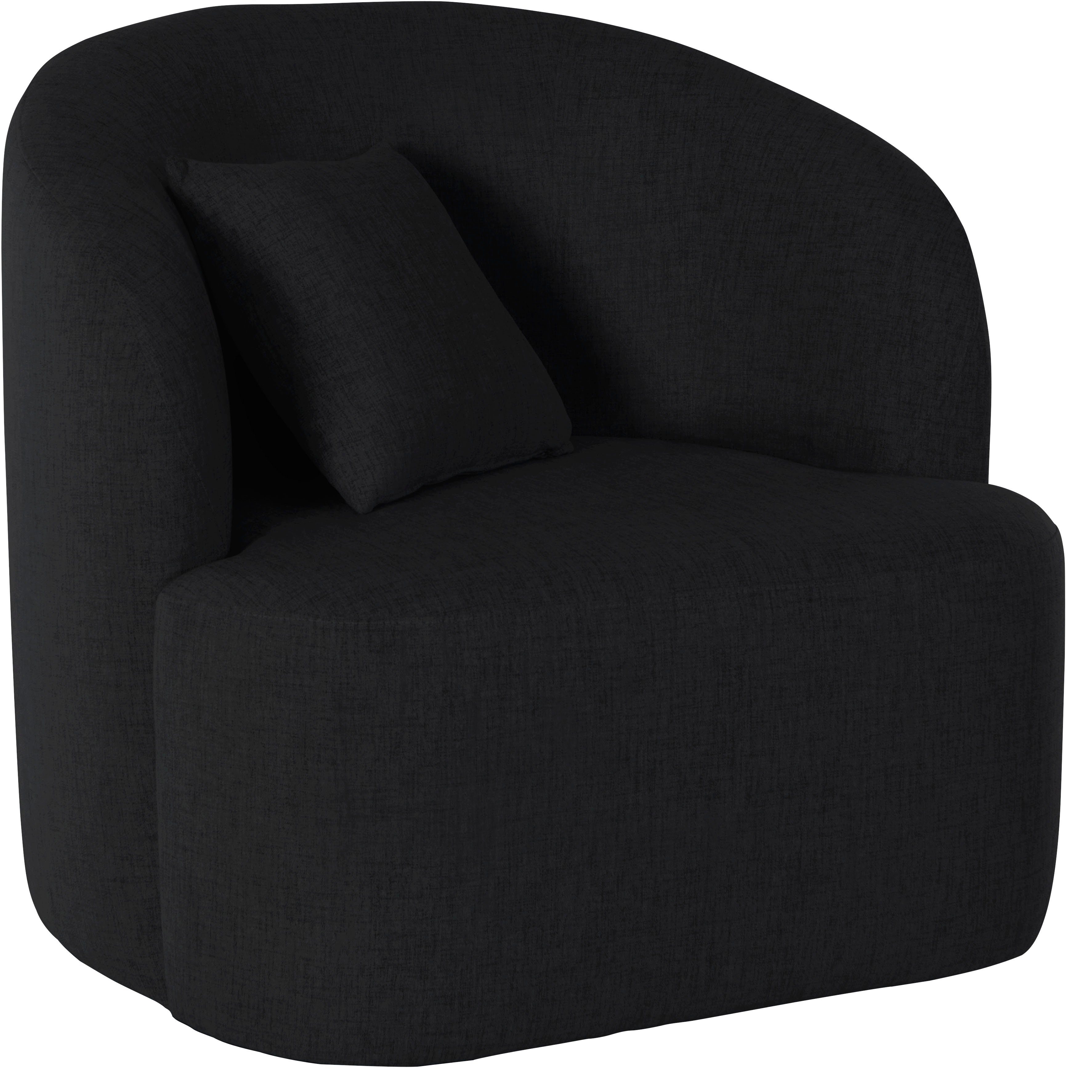LeGer Home by Lena Gercke Draaibare fauteuil Dilara Stoel afgeronde rugleuning en front, in 3 stofkwaliteiten