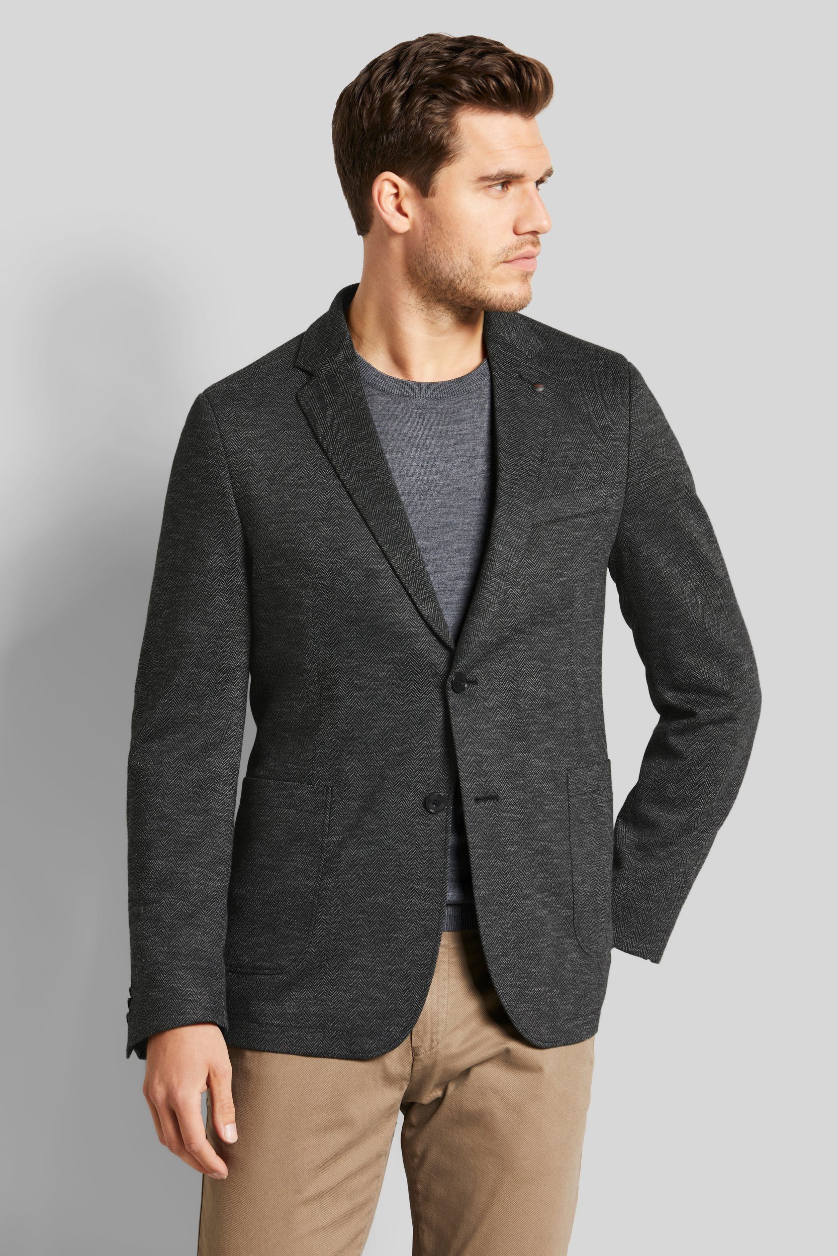 Bugatti Colbert met visgraatpatroon heren colberts & blazers maat 50 grijs