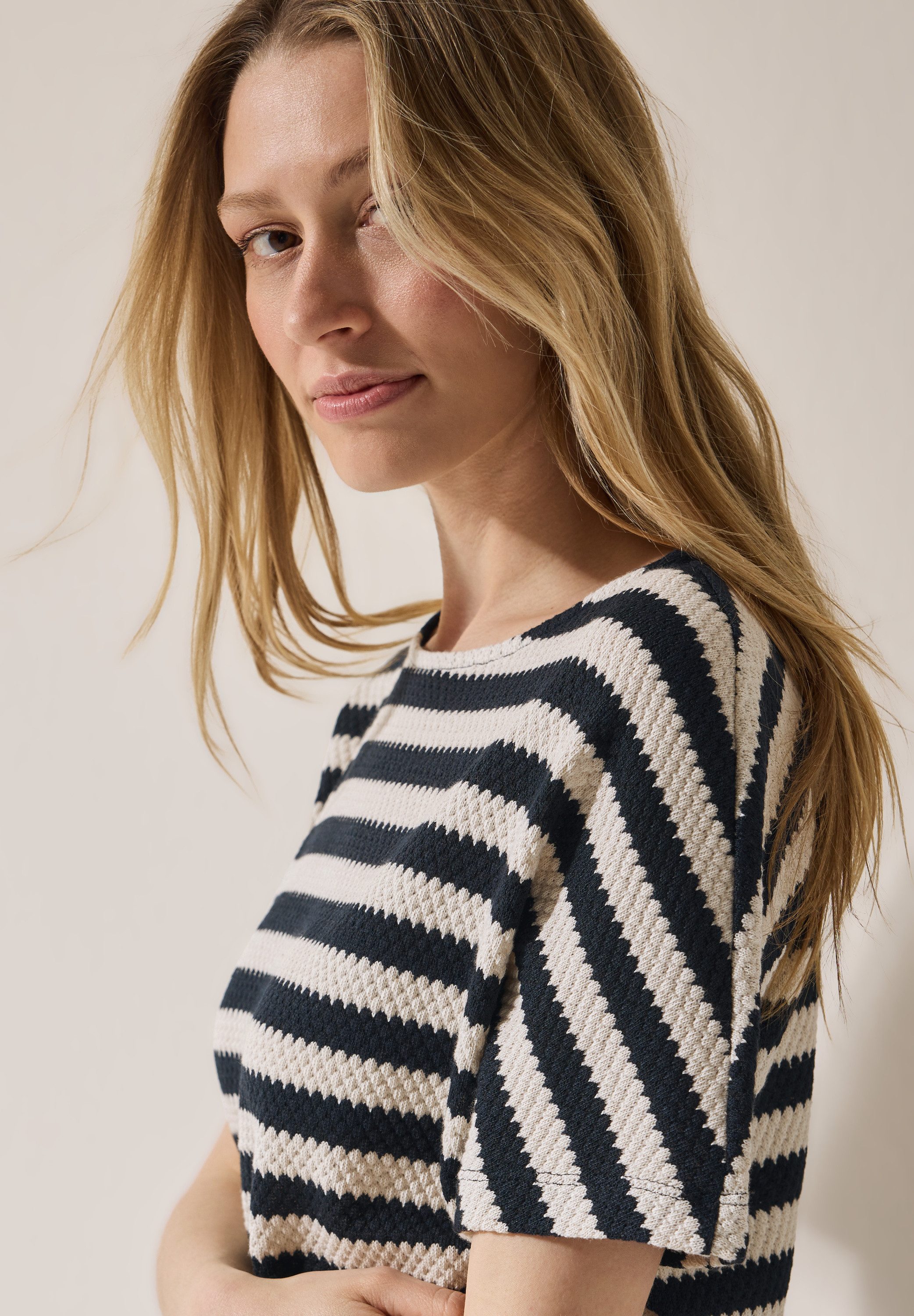 Cecil T-shirt gestreept, met boothals