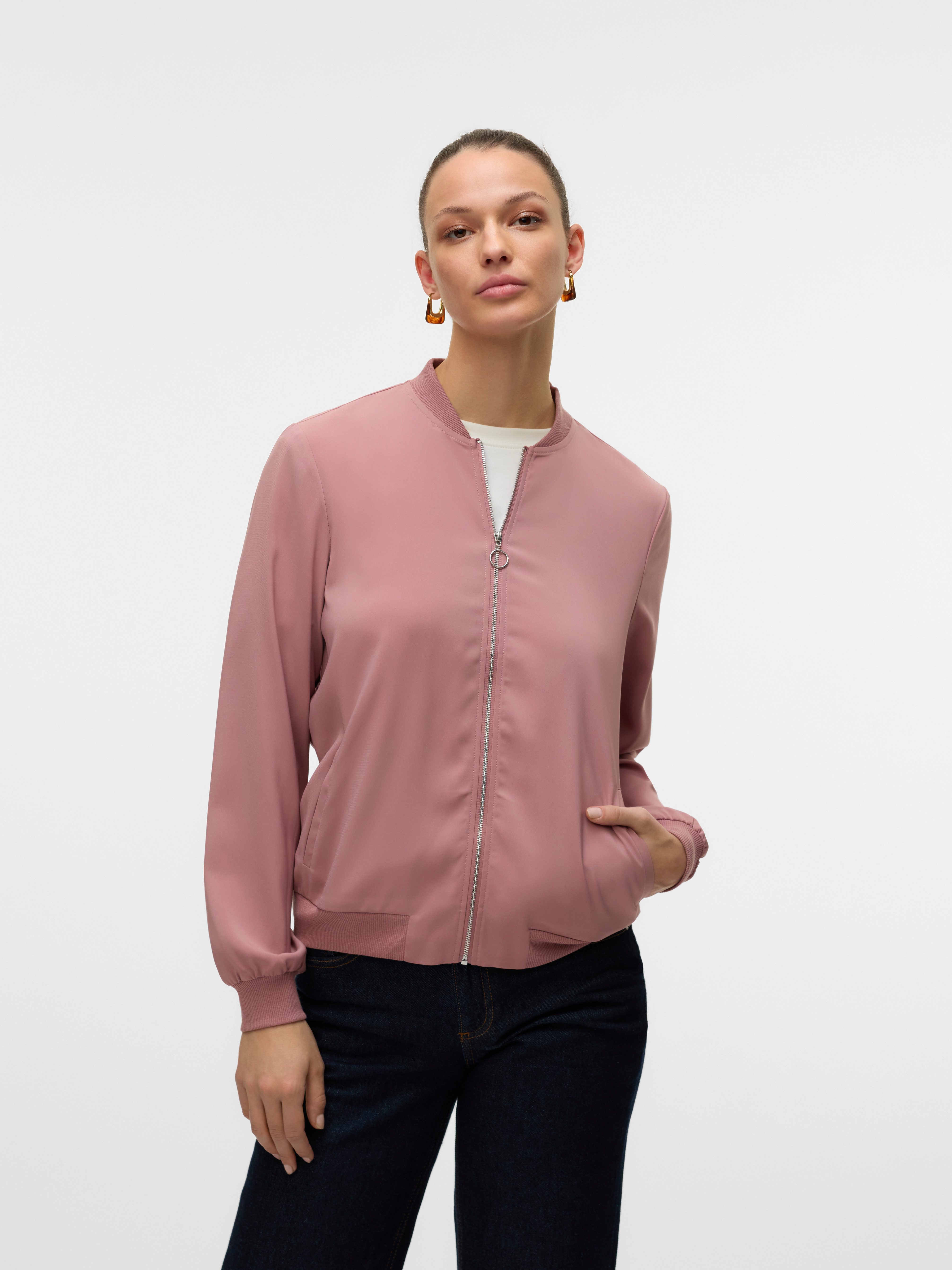 Vero Moda Bomberjack VMCOCO L/S BOMBER in modieus kort model dames blousons maat S (36) roze