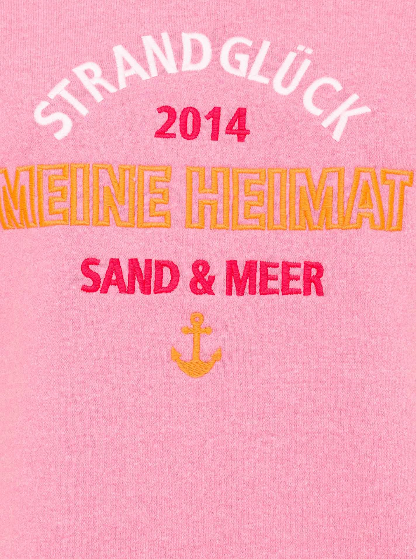 Zwillingsherz Sweater Strandgeluk 2014 met used-look randen en borduursel