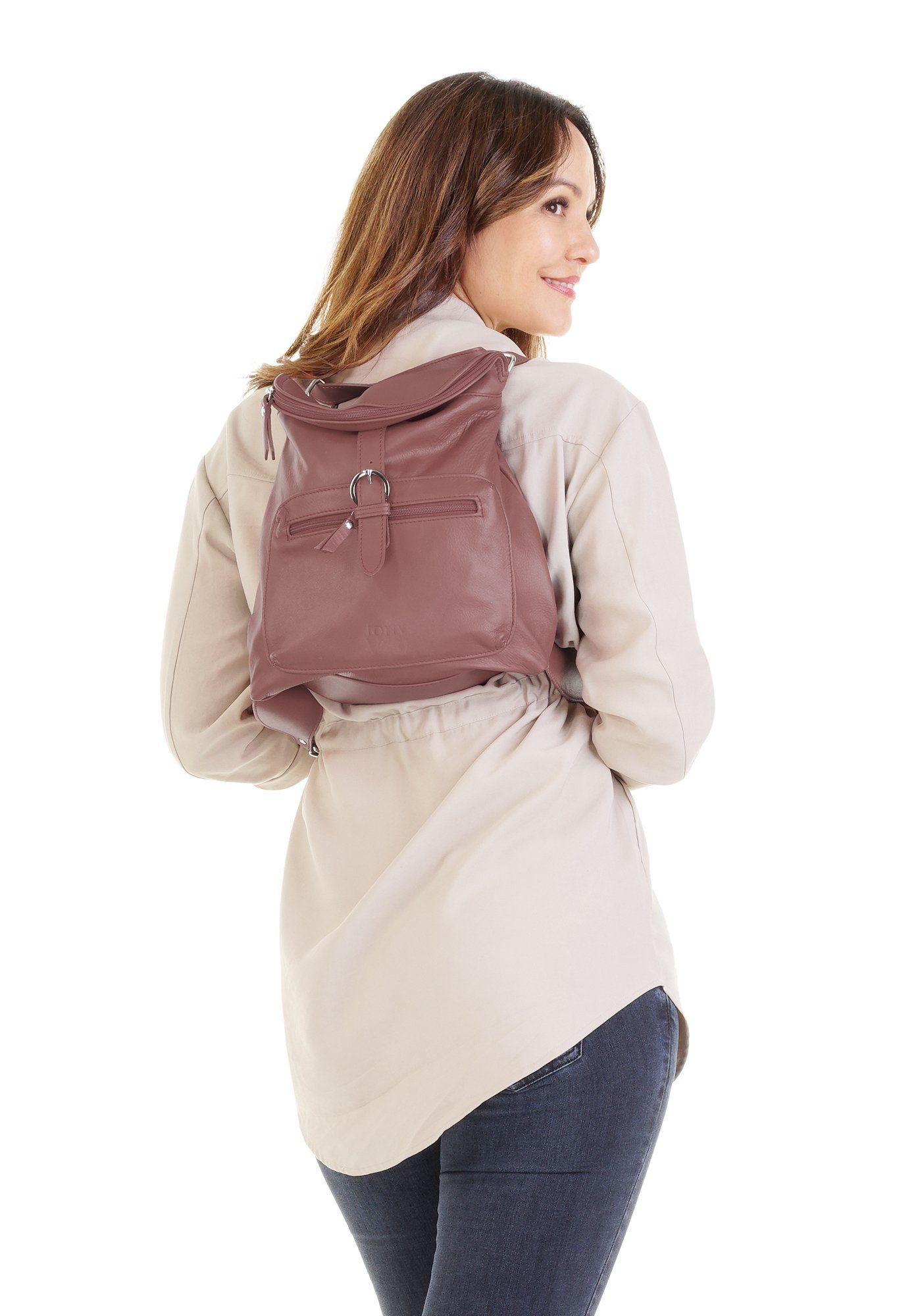 Forty Degrees Rugzak echt leer, made in italy