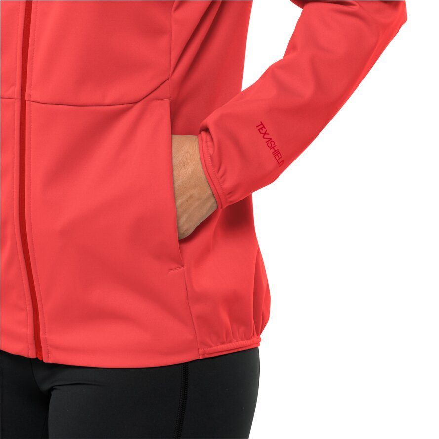 Jack Wolfskin Softshell-jack FELDBERG HOODY W Capuchon: vast verbonden met de jas