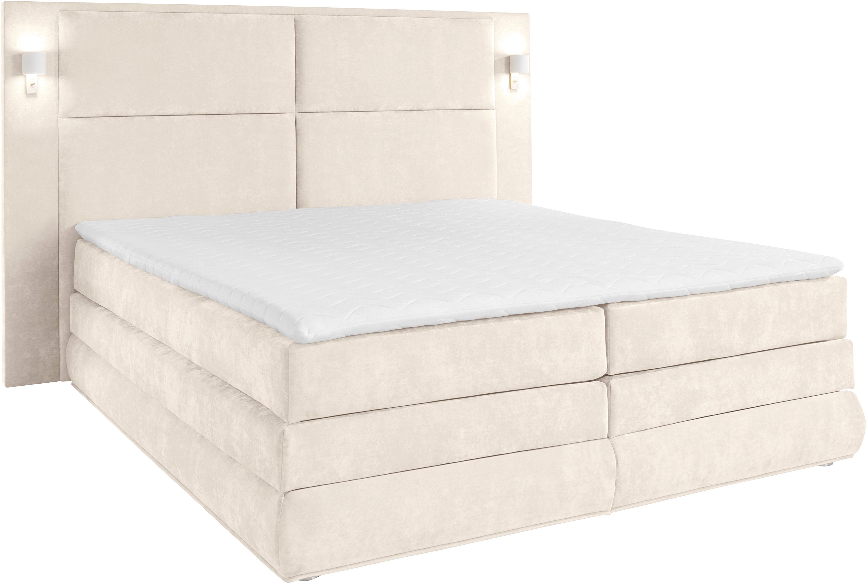 COLLECTION AB Boxspring Copenhagen inclusief bedkist, topmatras, naar keuze met ledverlichting