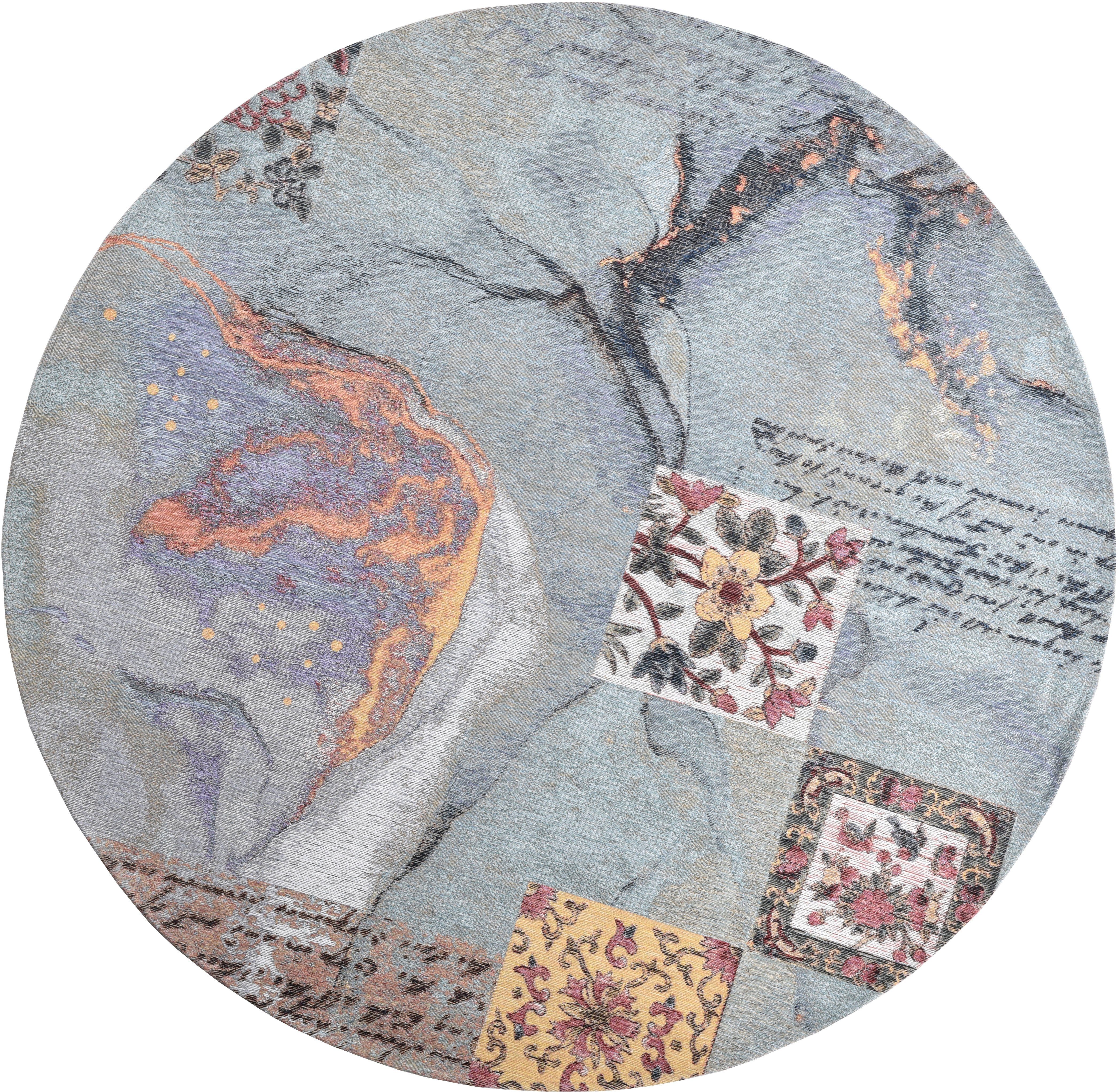 Gino Falcone Vloerkleed Cosima-106 plat geweven jacquard-vloerkleed, met chenillegaren, modern design