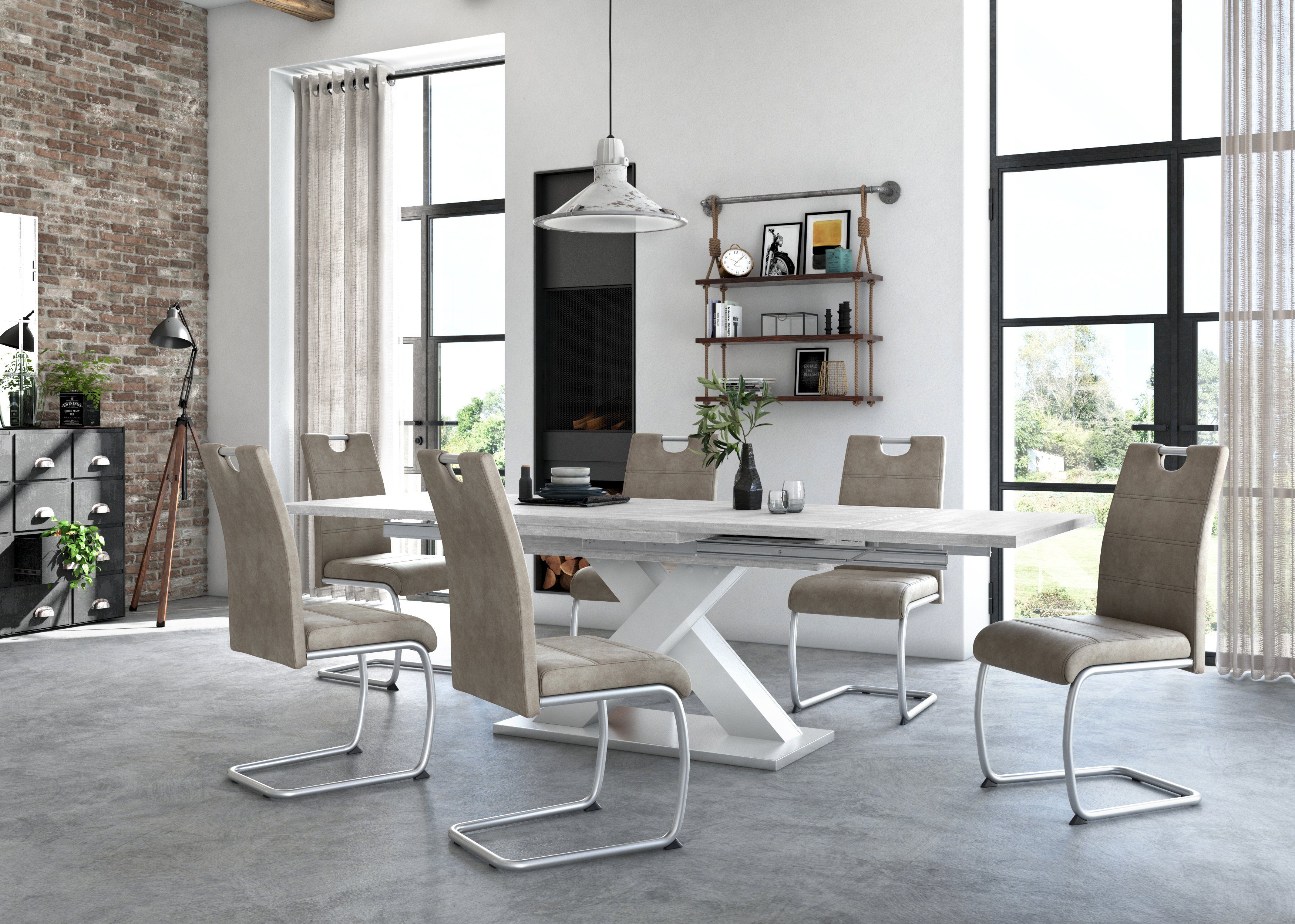HELA Vrijdragende stoel Flora, eetkamerstoelen Vrijdragende stoel set: 1, 2 of 4 stuks, hoog zitcomfort