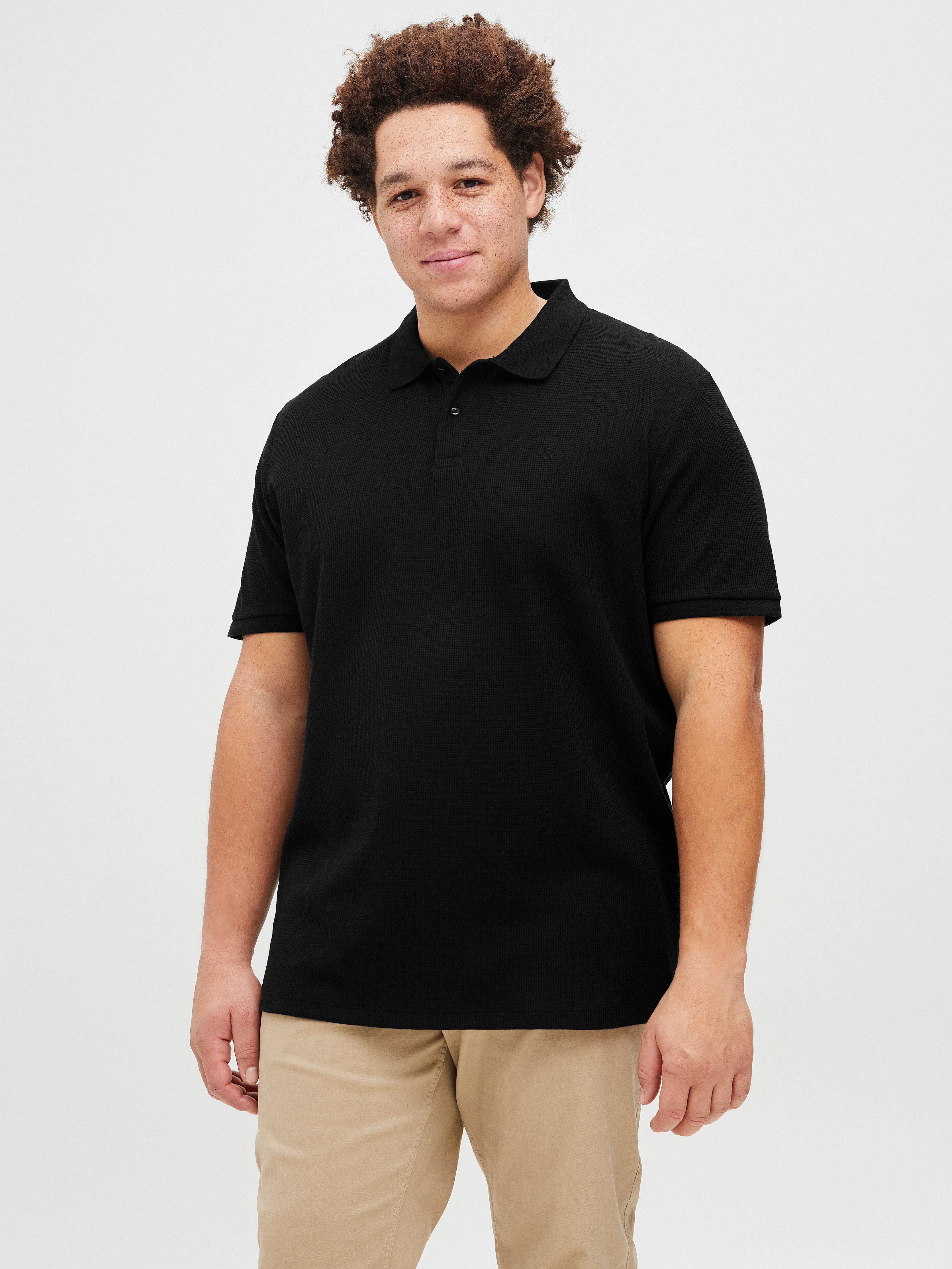 Jack & Jones PlusSize Poloshirt JJEAUSTIN POLO SS NOOS PLS heren poloshirts maat XXXL zwart
