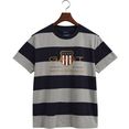 gant t-shirt d1. bar stripe archive shield tee grijs