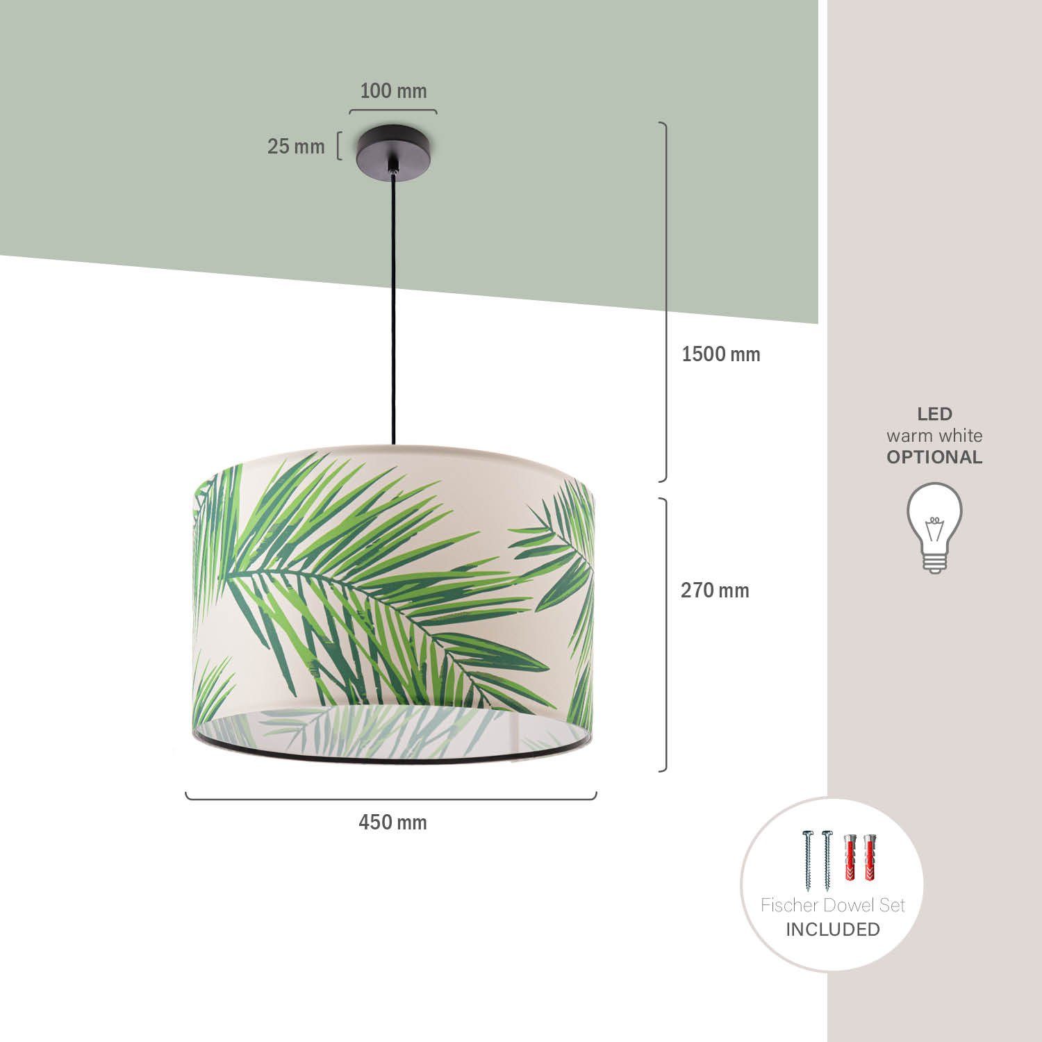 Paco Home Hanglamp Ostende 537 Eettafel hanglamp kinderkamer decoratie woonkamer palm jungle